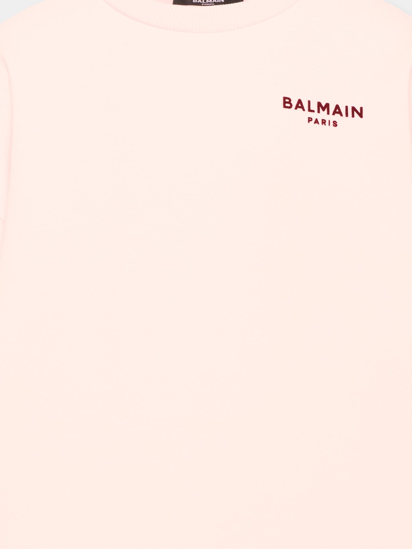 Vestito rosa per bambina con logo,Balmain Kids,BZ1A60 Z3728 508BD