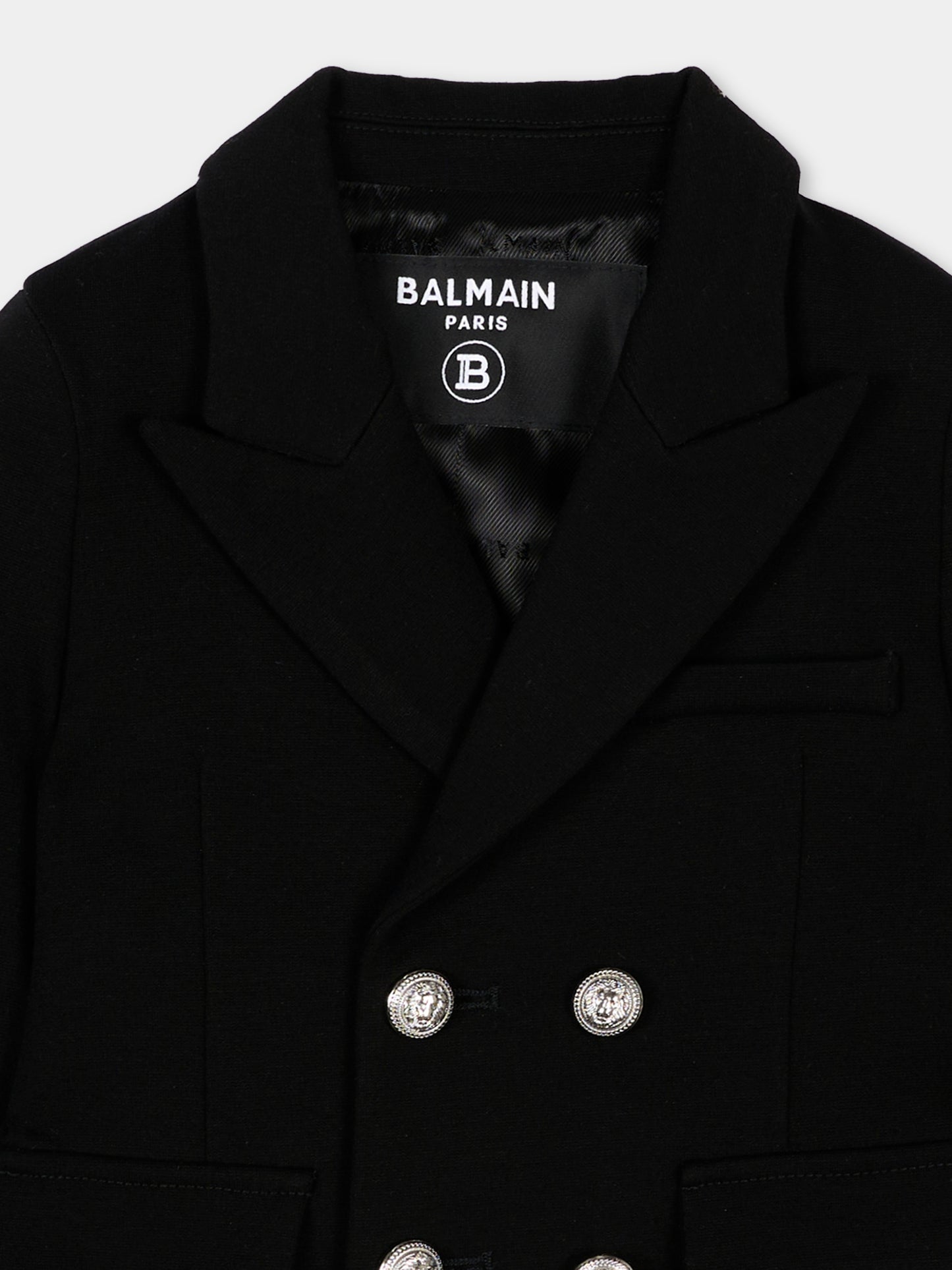 Giacca doppiopetto nera per neonato,Balmain Kids,BY2540 J0371 930AG
