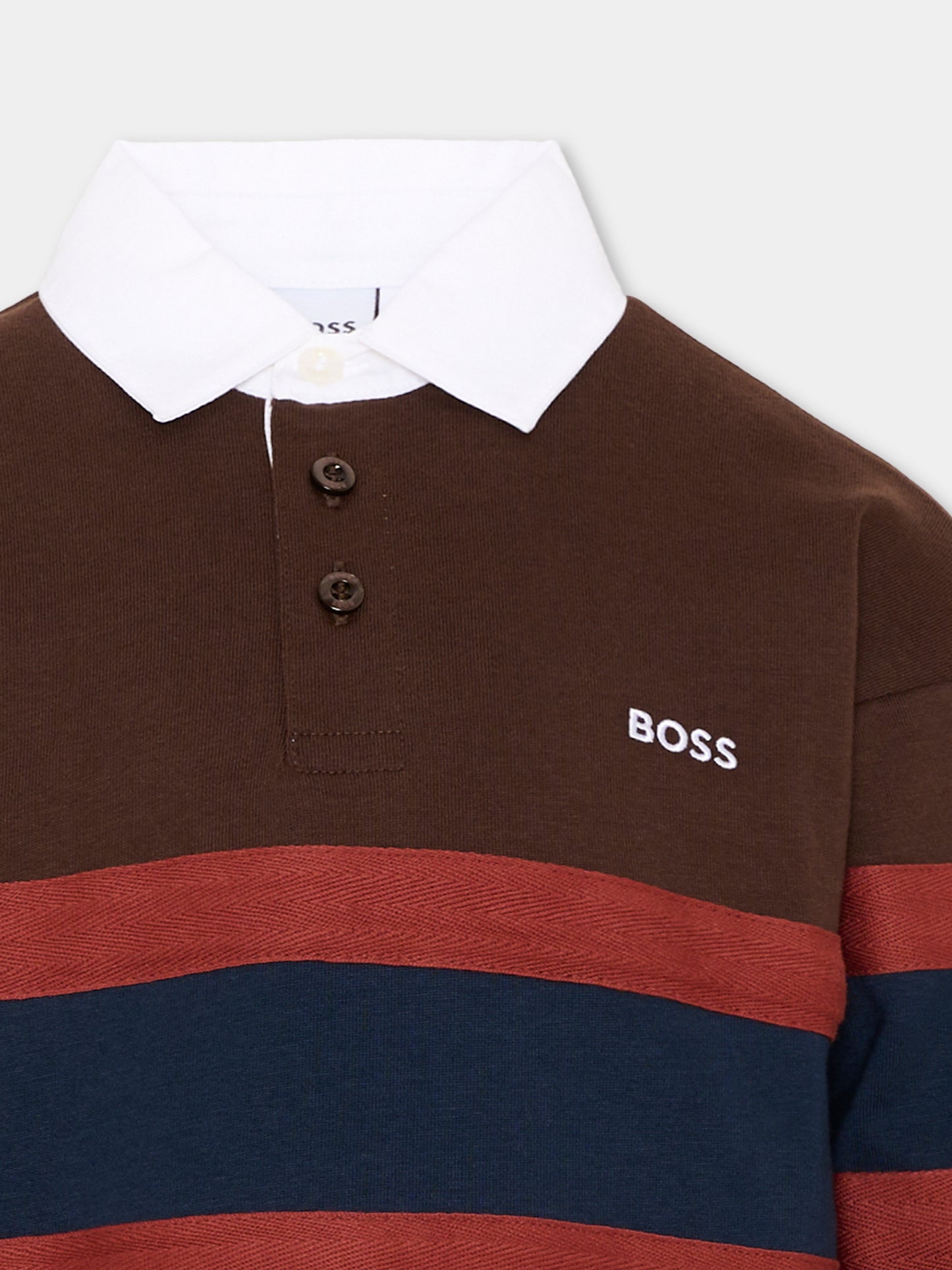 Polo marrone per bambino con logo