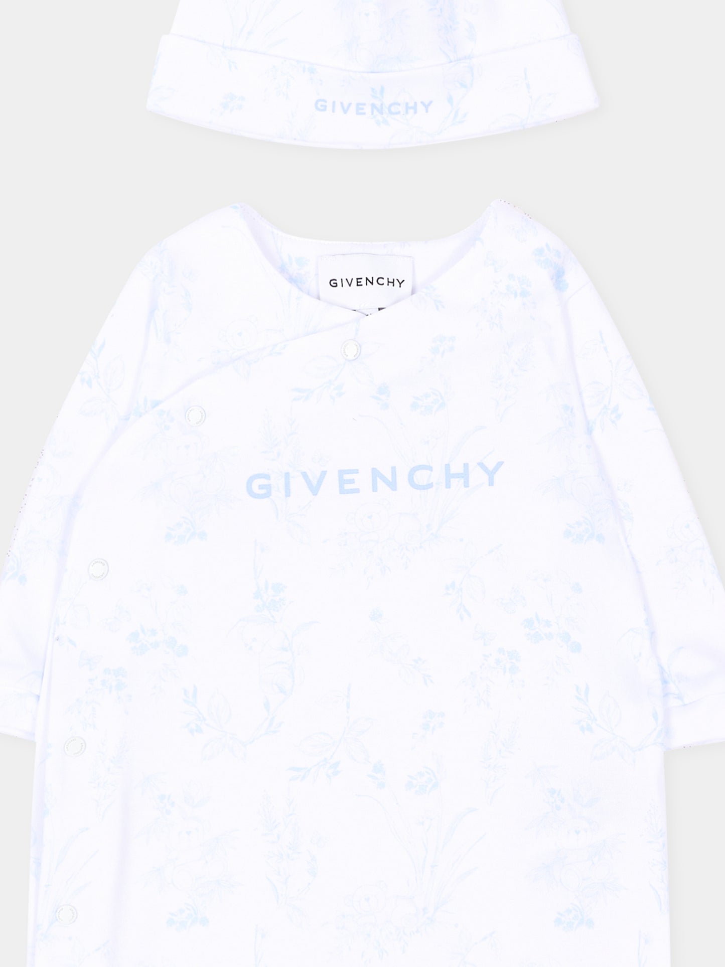 Set Tutine bianco per neonato floreale,Givenchy Kids,H31534 N48