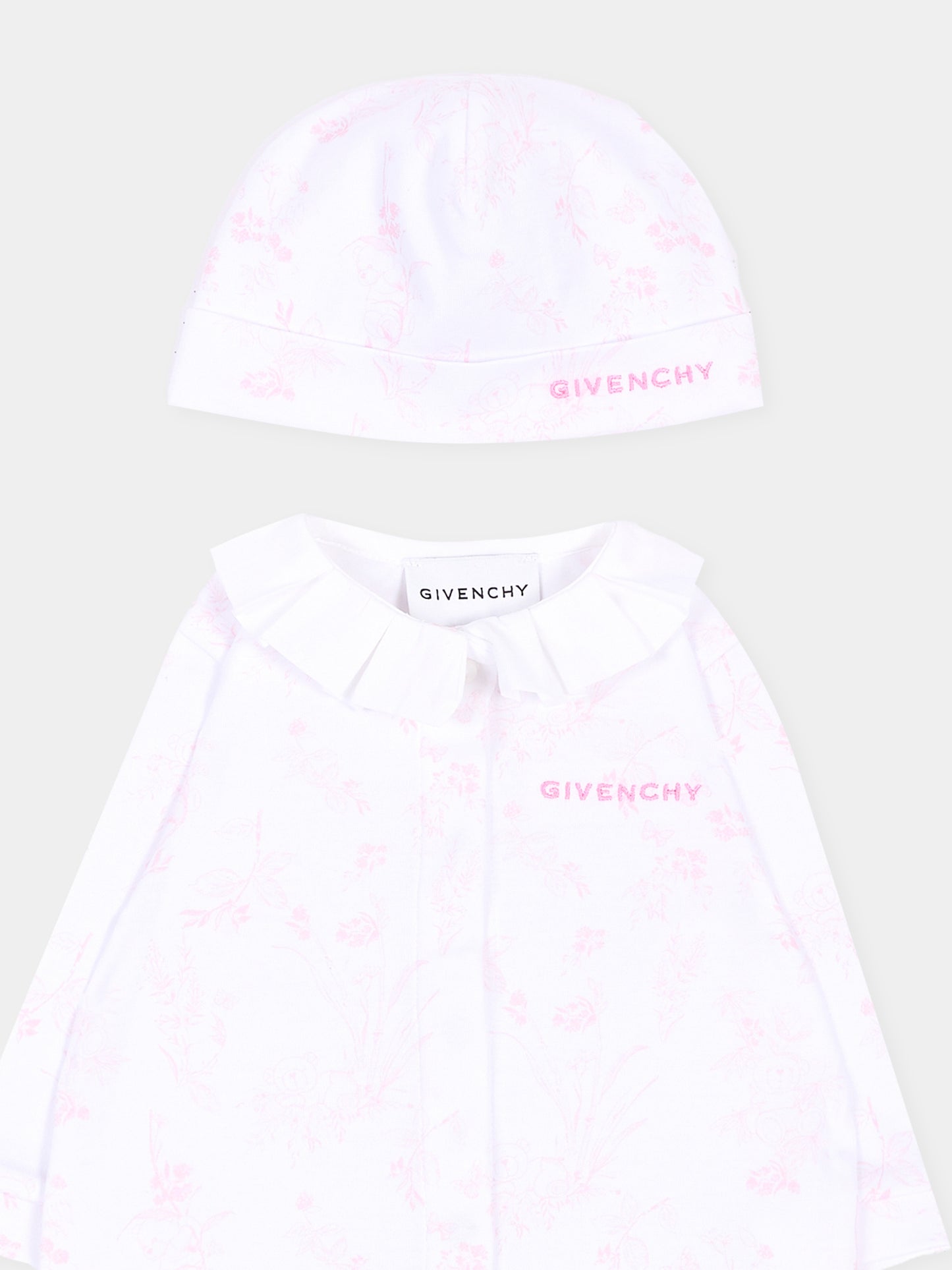 Set Tutine bianco per neonata floreale,Givenchy Kids,H31539 N54