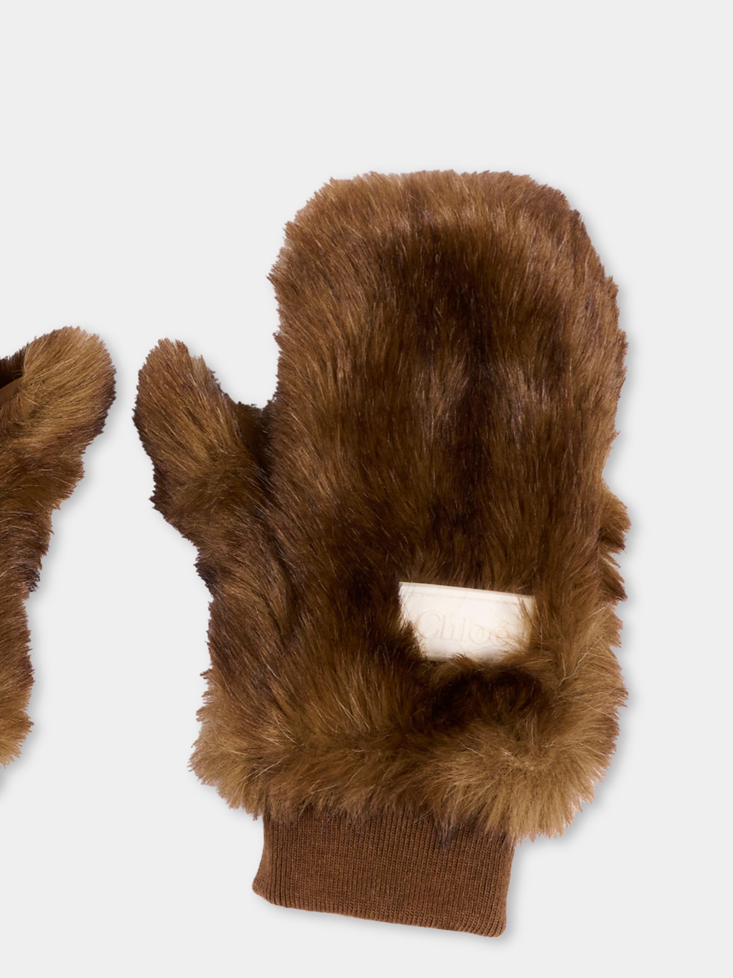 Guanti marrone per bambina,Chloé Kids,C21316 33F