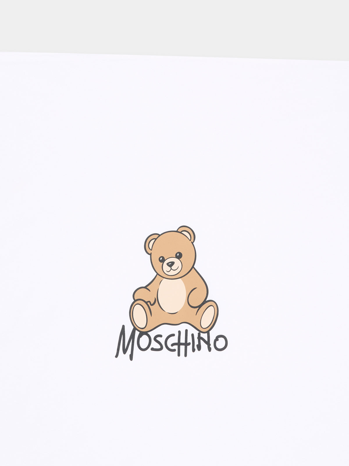 Coperta bianca per neonati con Teddy Bear,Moschino Kids,MTB00F LCA40 10101