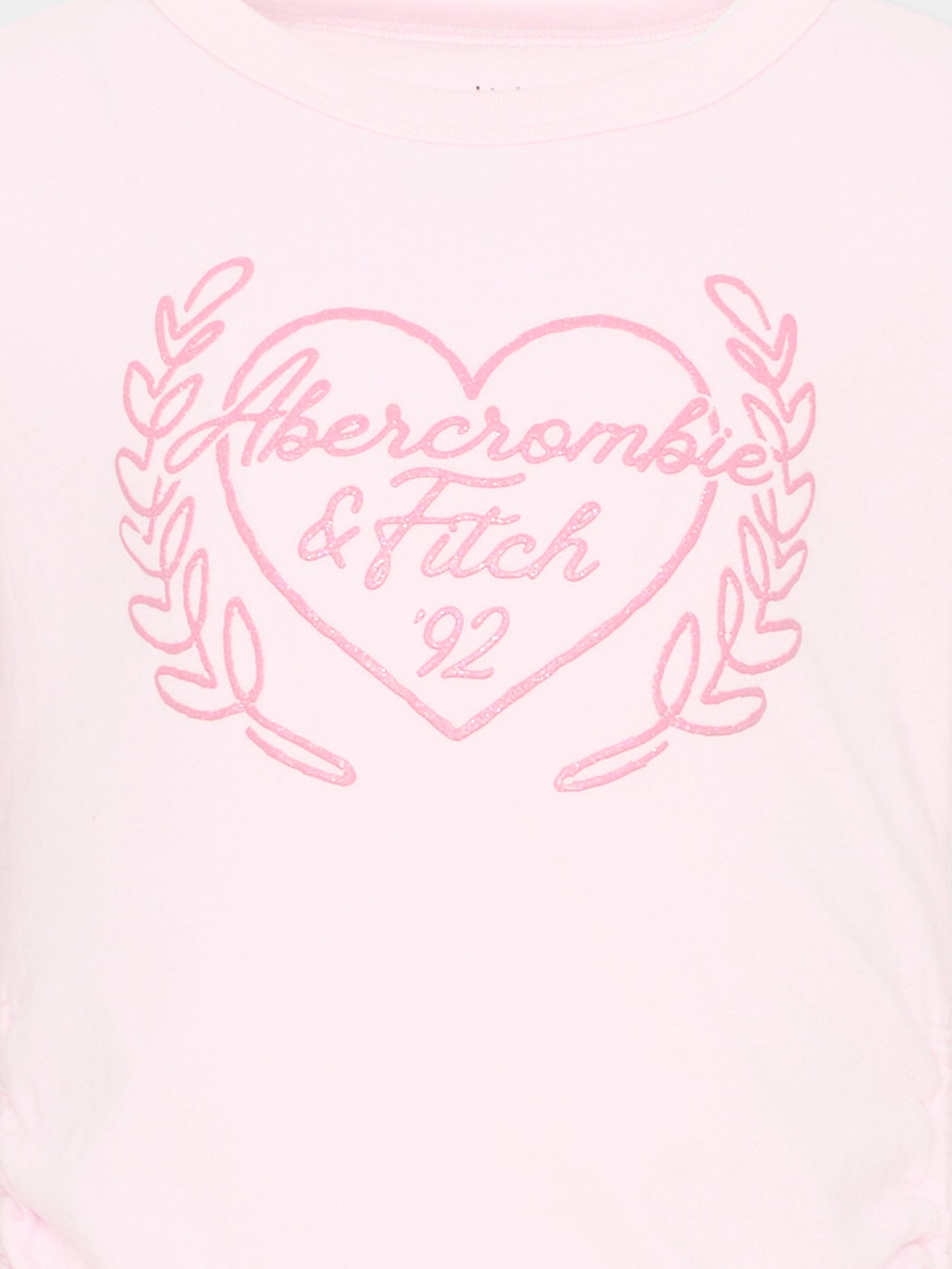 T-Shirt rosa per bambina con logo glitter,Abercrombie & Fitch,43AH35 ADM