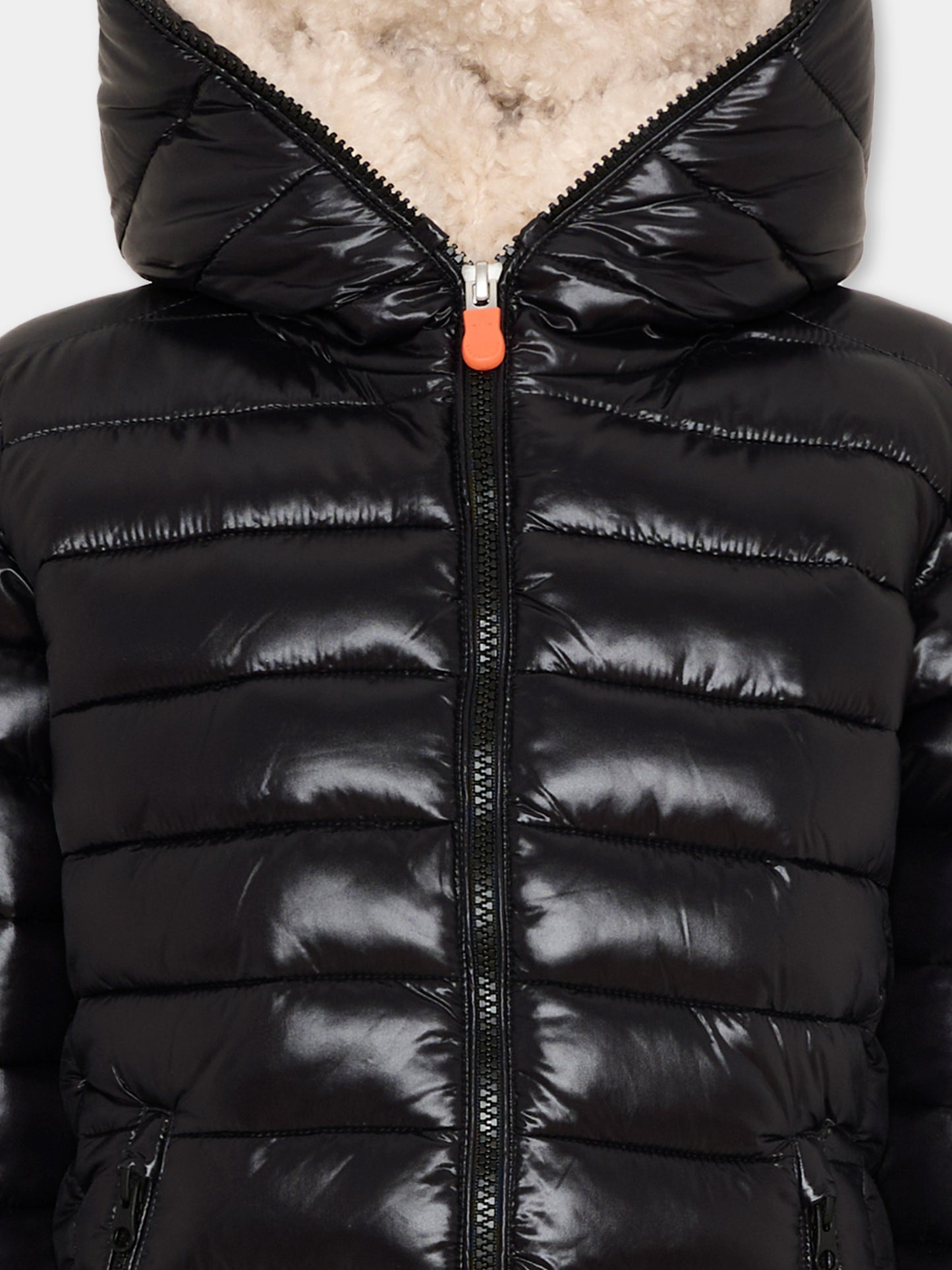 Piumino Gavin nero per bambini con logo,Save The Duck Kids,J30947B LOVE21 10000