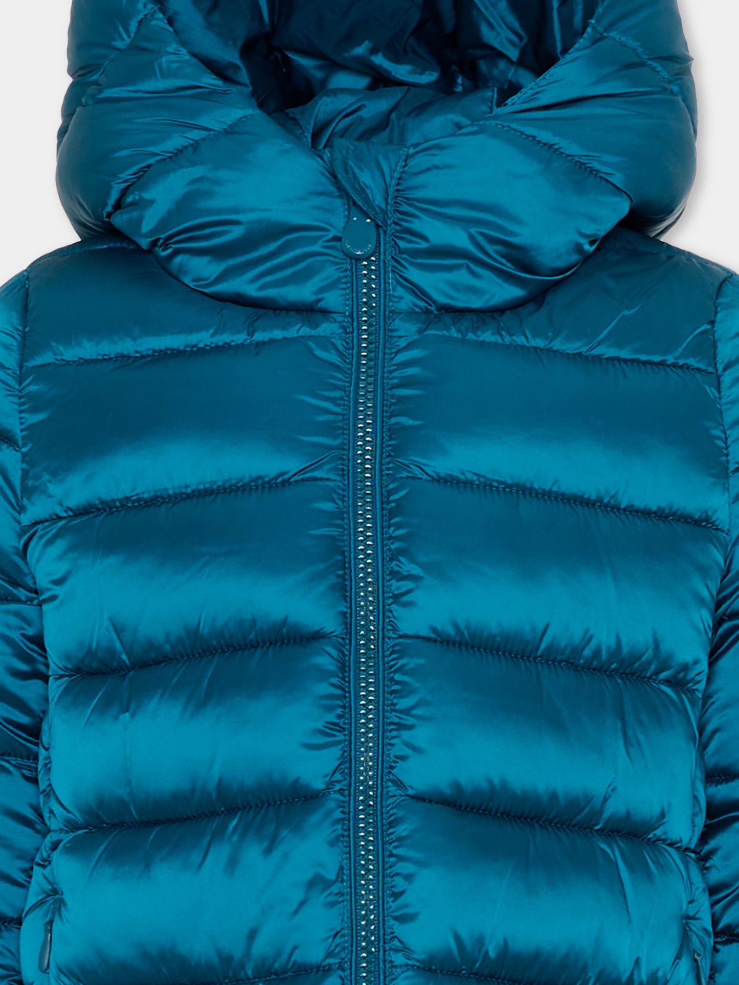 Piumino Bibi celeste per bambino con logo,Save The Duck Kids,J31398G JADE21 90069