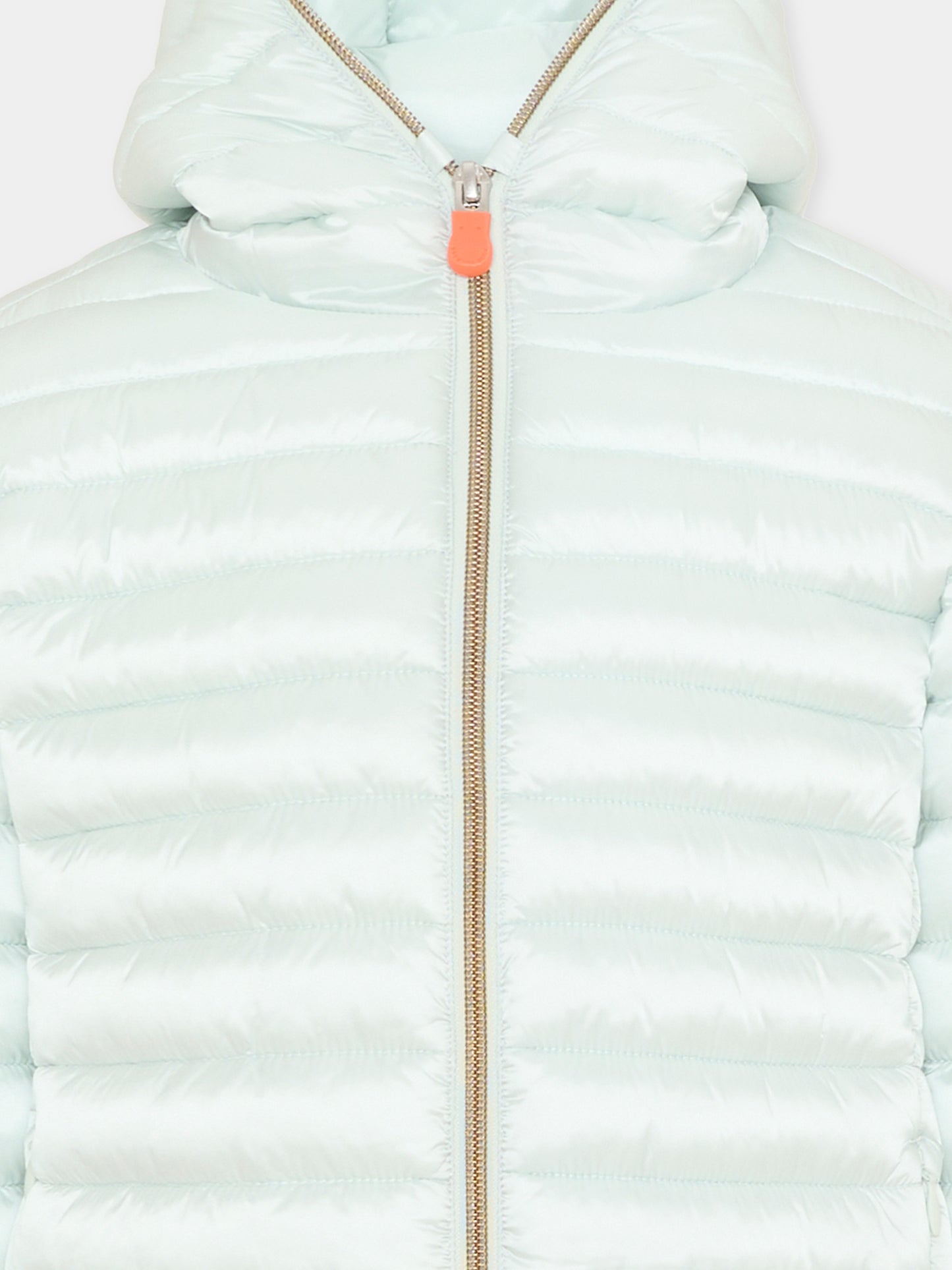 Piumino Iris celeste per bambina con logo,Save The Duck Kids,J32310G IRIS21 90067