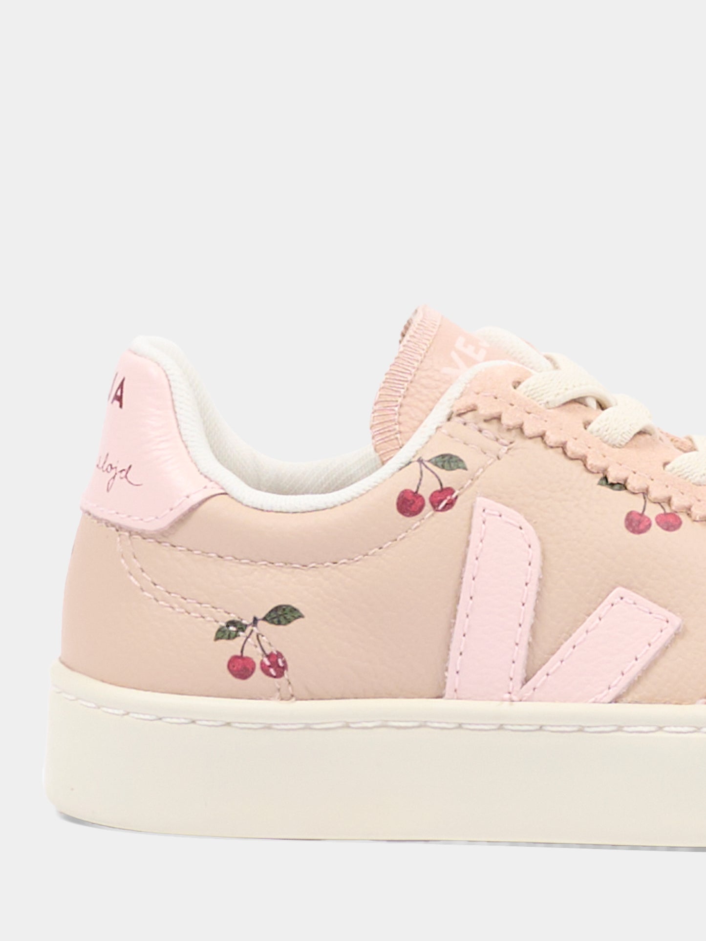 Sneakers beige per bambina con ciliegie,Veja X Konges Sløjd,BV0222353C