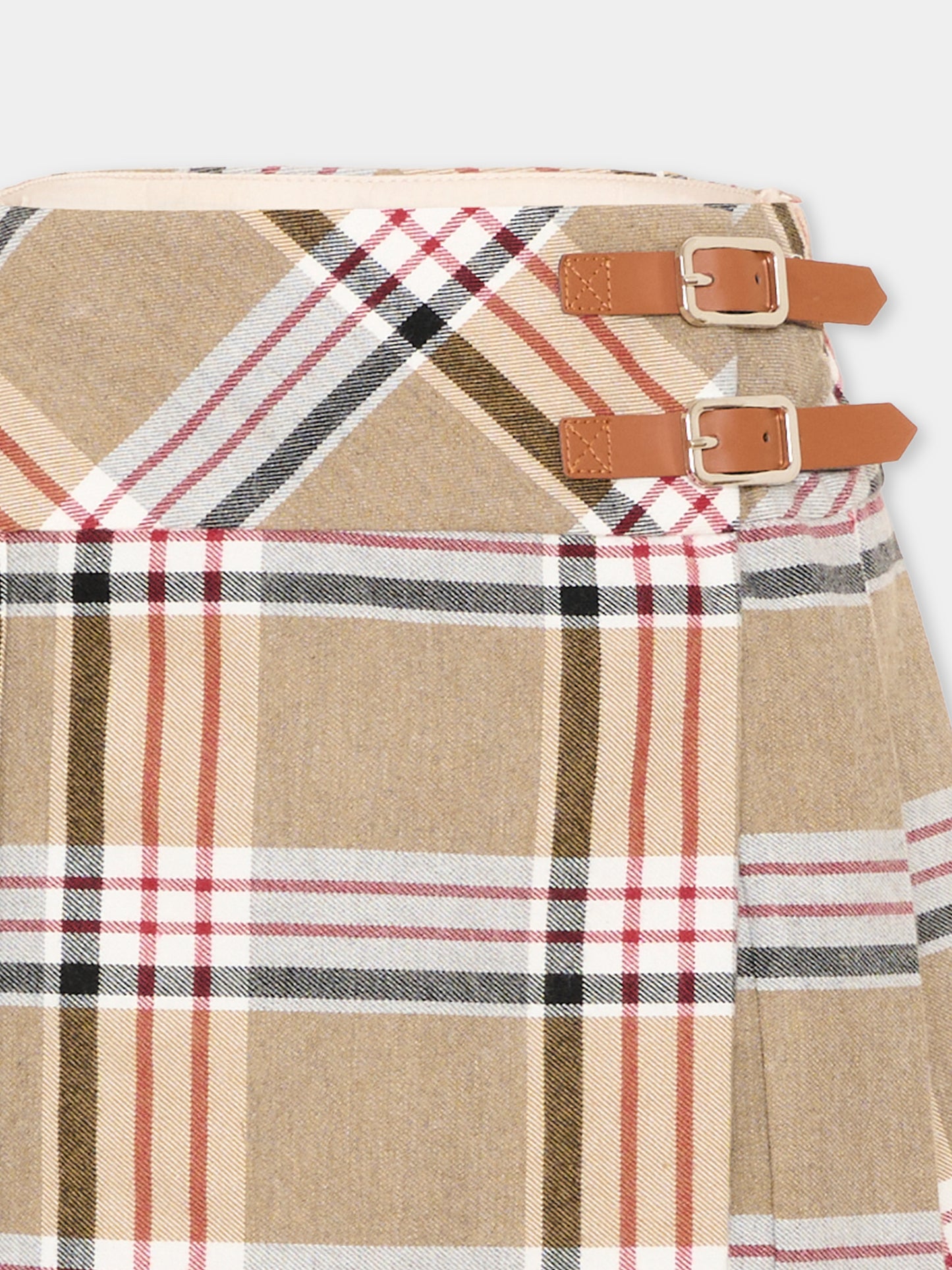 Gonna beige per bambina tartan,Philosophy,I1H701 8151 0306