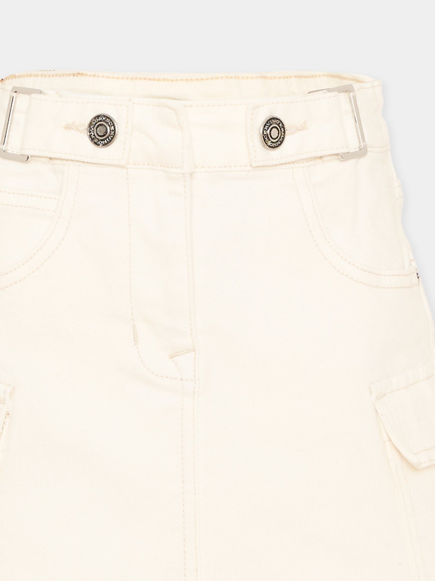 Gonna avorio per bambina con tasche,Ermanno Scervino Junior,Z9H700 8097 0001