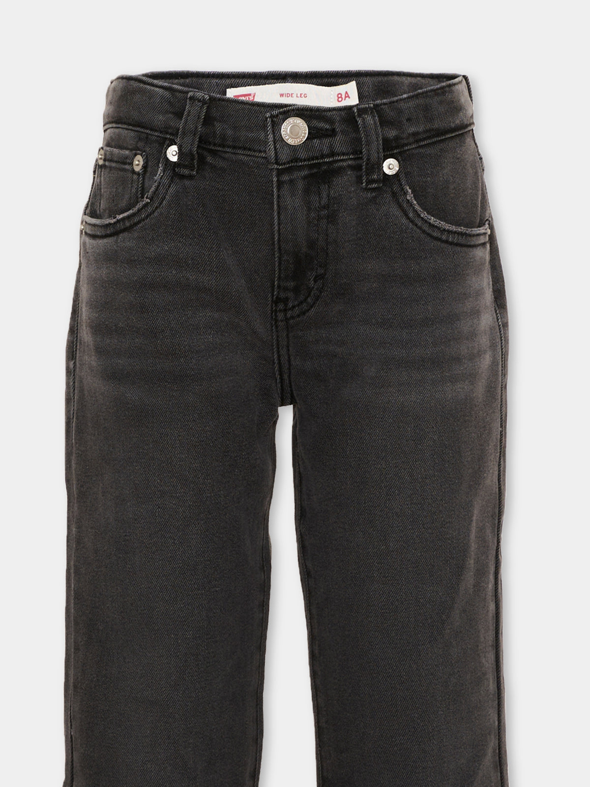 Jeans nero per bambina svasato,Levi's Kids,4EG381 DCL