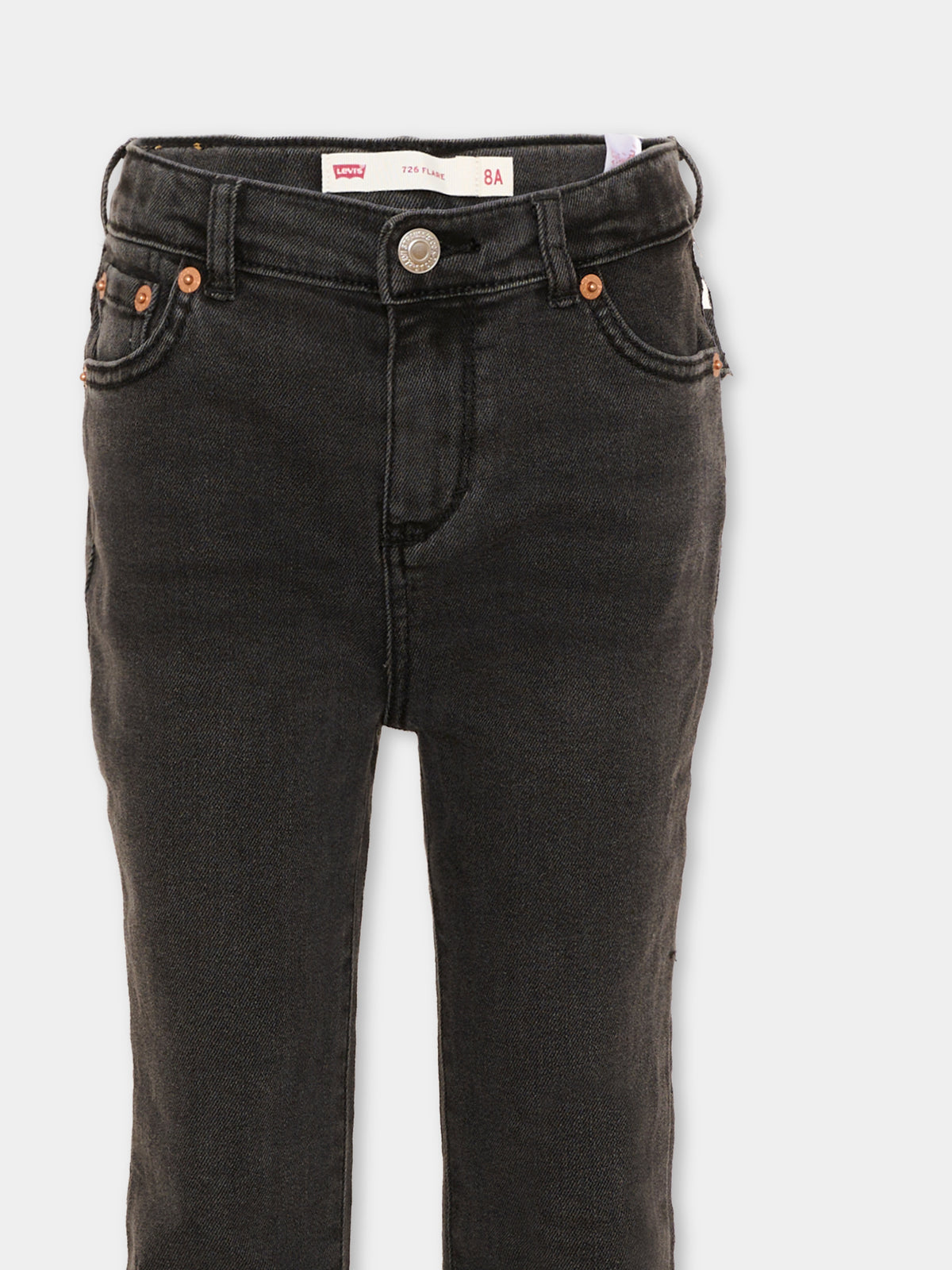 Jeans nero per bambina svasato,Levi's Kids,4EG970 DCN
