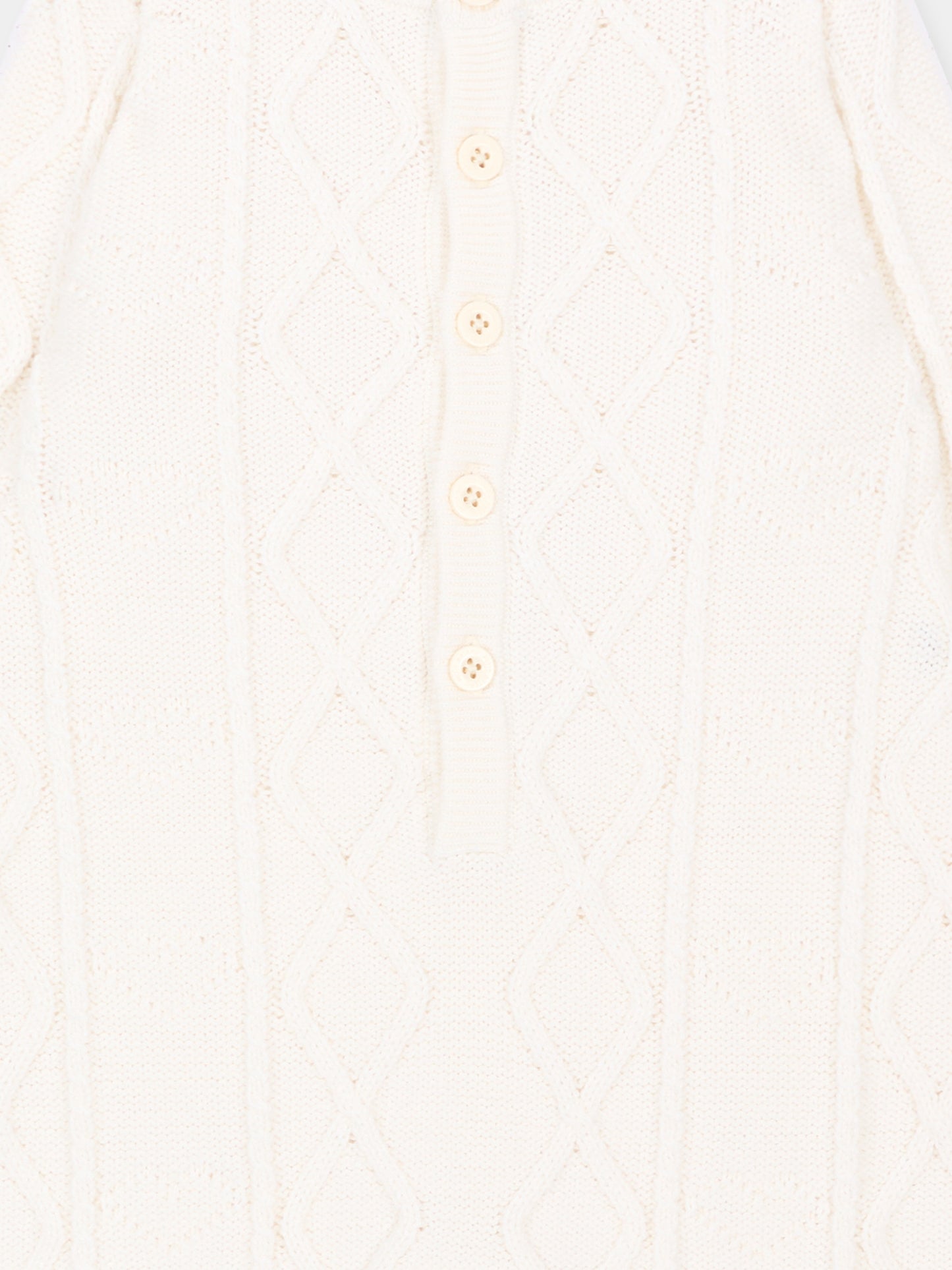 Tutina avorio per neonati in maglia,Petit Bateau,A0GIN 01