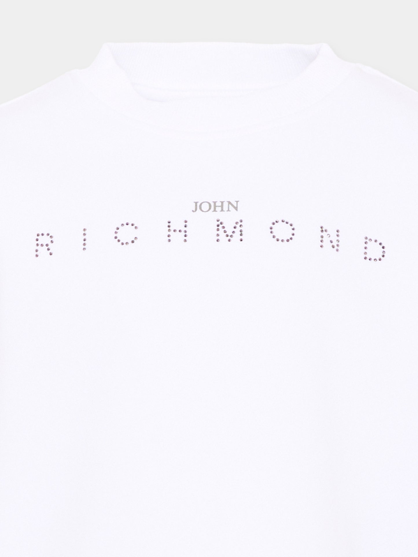 Felpa bianca per bambina con logo,Richmond,RGA26085FE WHITE WHITE