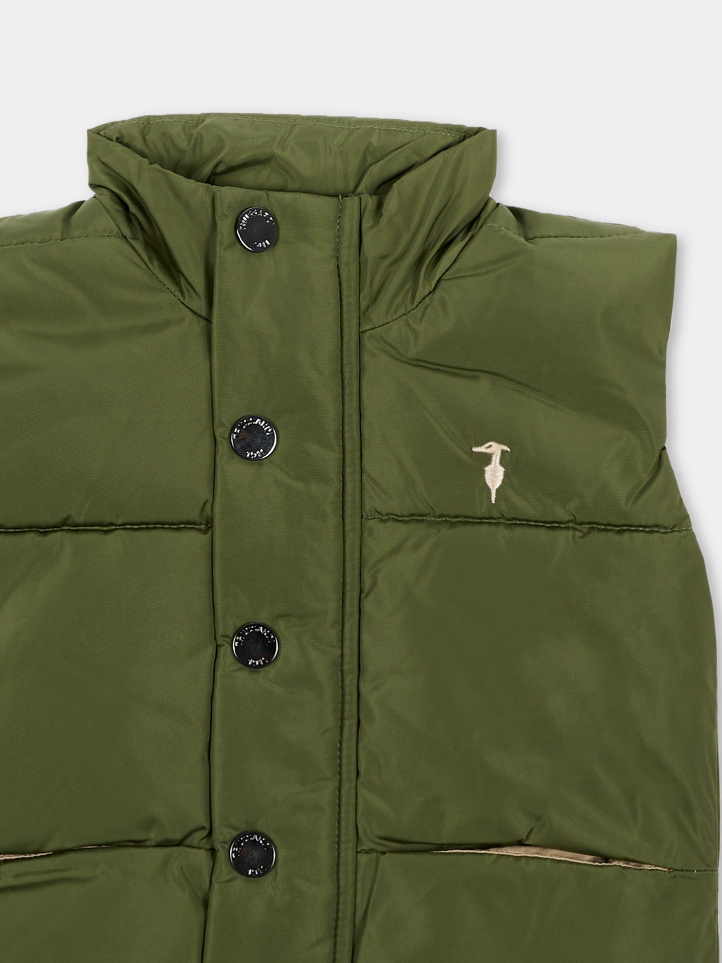 Gilet verde per neonato con logo,Trussardi Junior,TIA26081PI CYPRESS CYPRESS