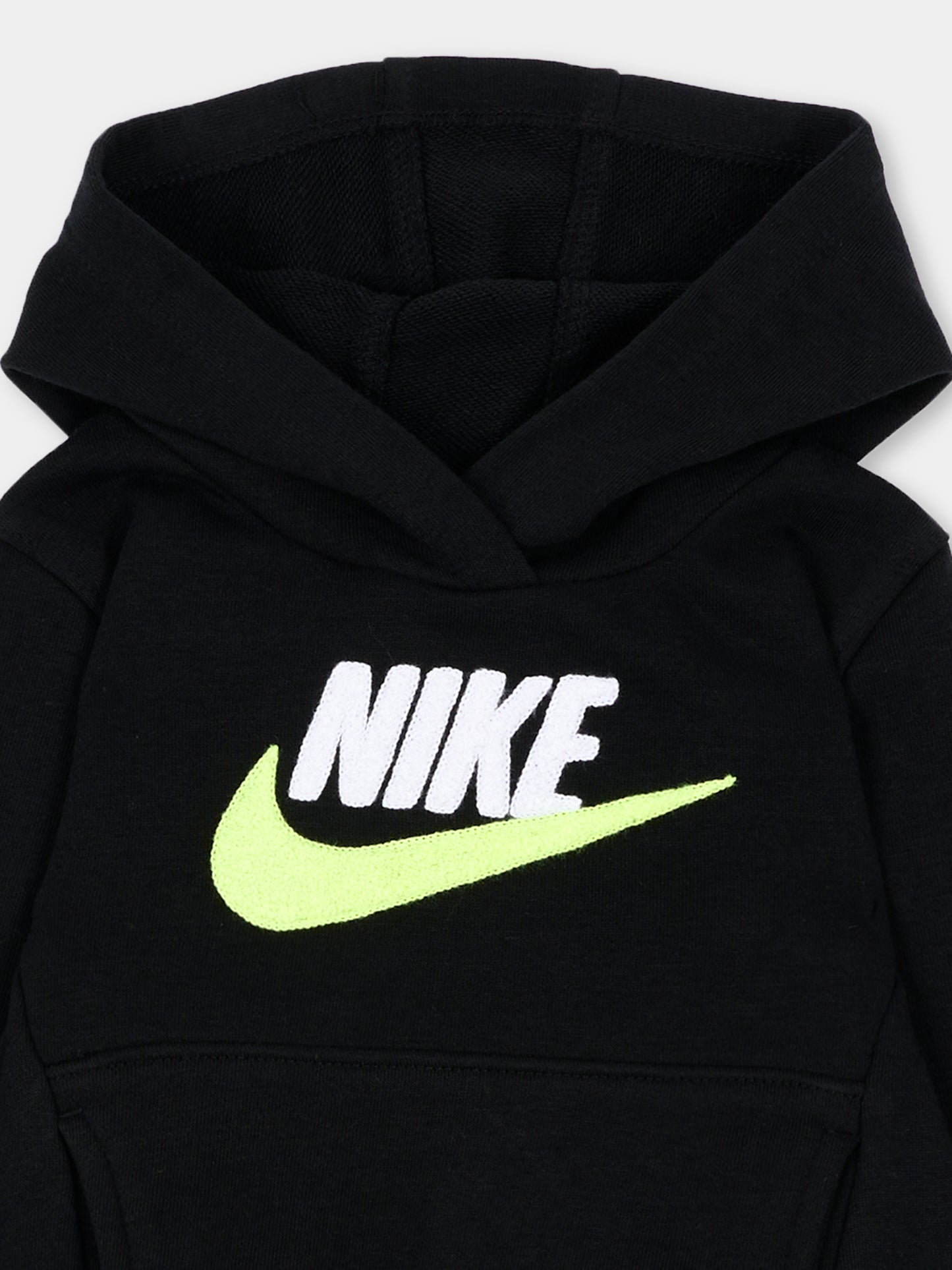 Completo sportivo lungo nero con logo per neonato,Nike,66N385 023
