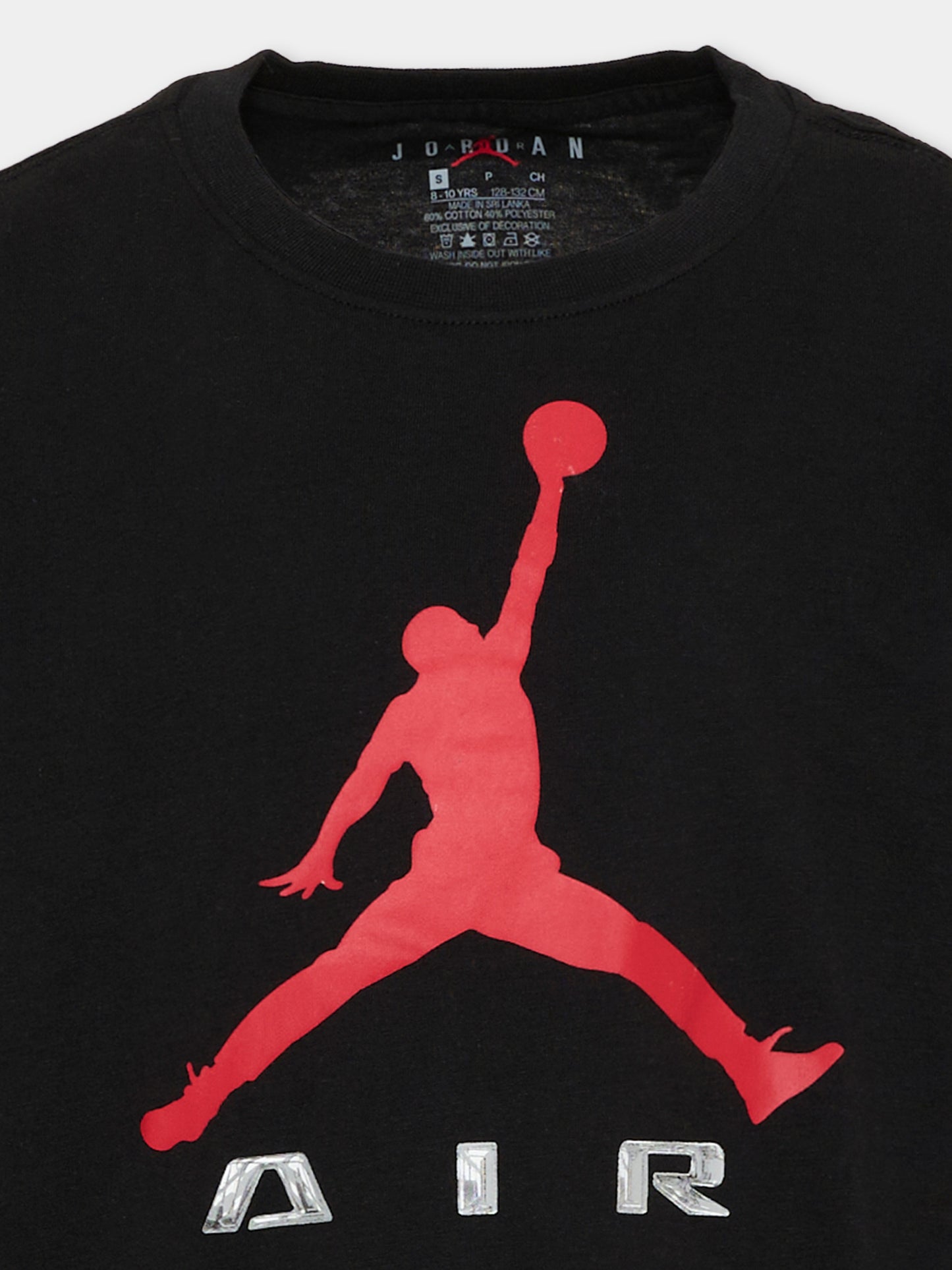 T-shirt nera per bambino con logo,Jordan,95G020 023