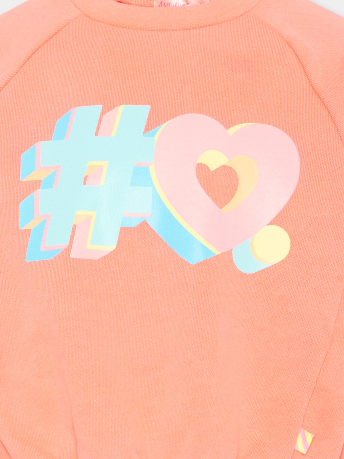 Felpa rosa per bambina con stampa cuore,Billieblush,U21035 41D