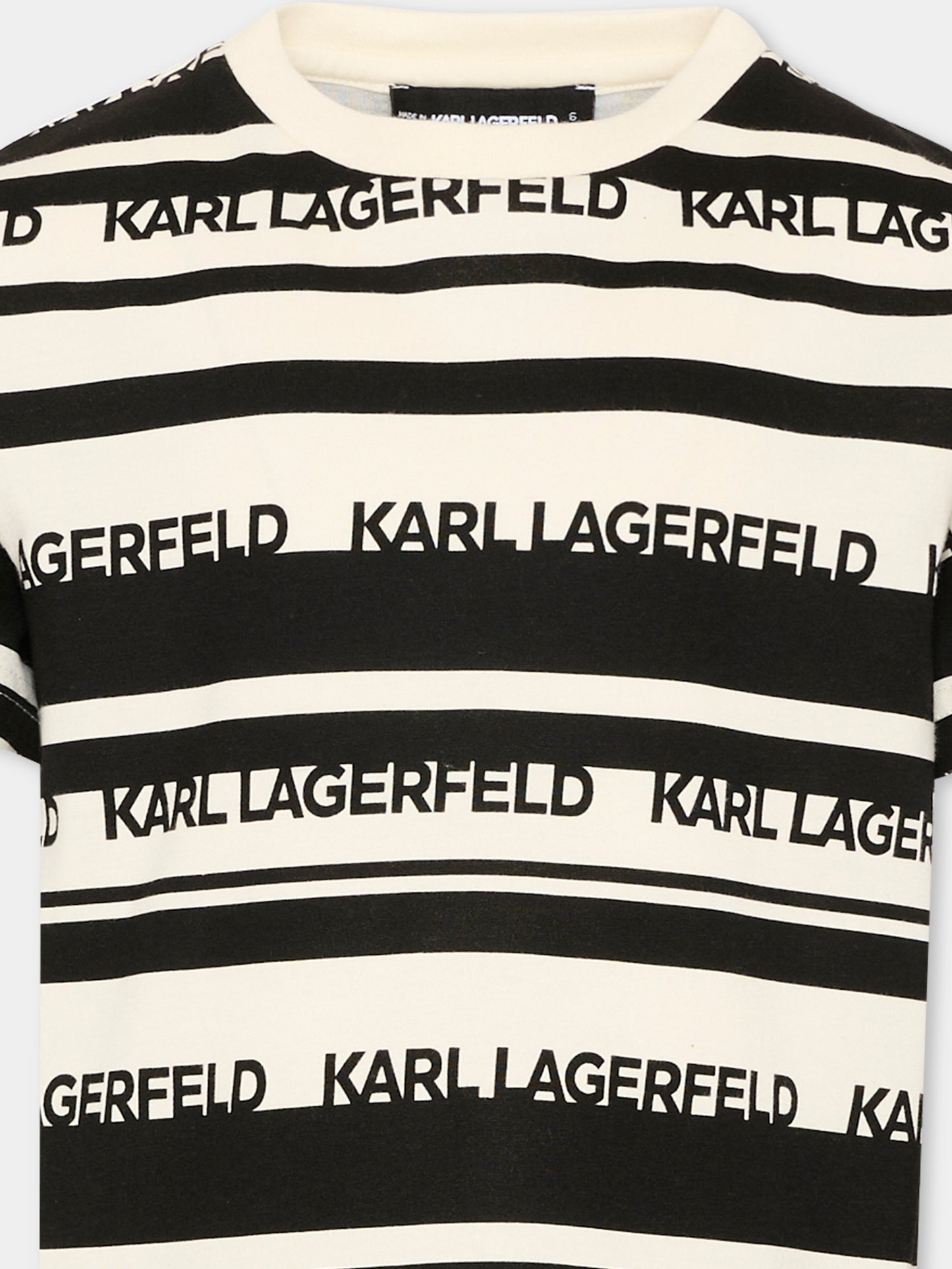 T-Shirt avorio per bambino con logo,Karl Lagerfeld Kids,Z30433 122