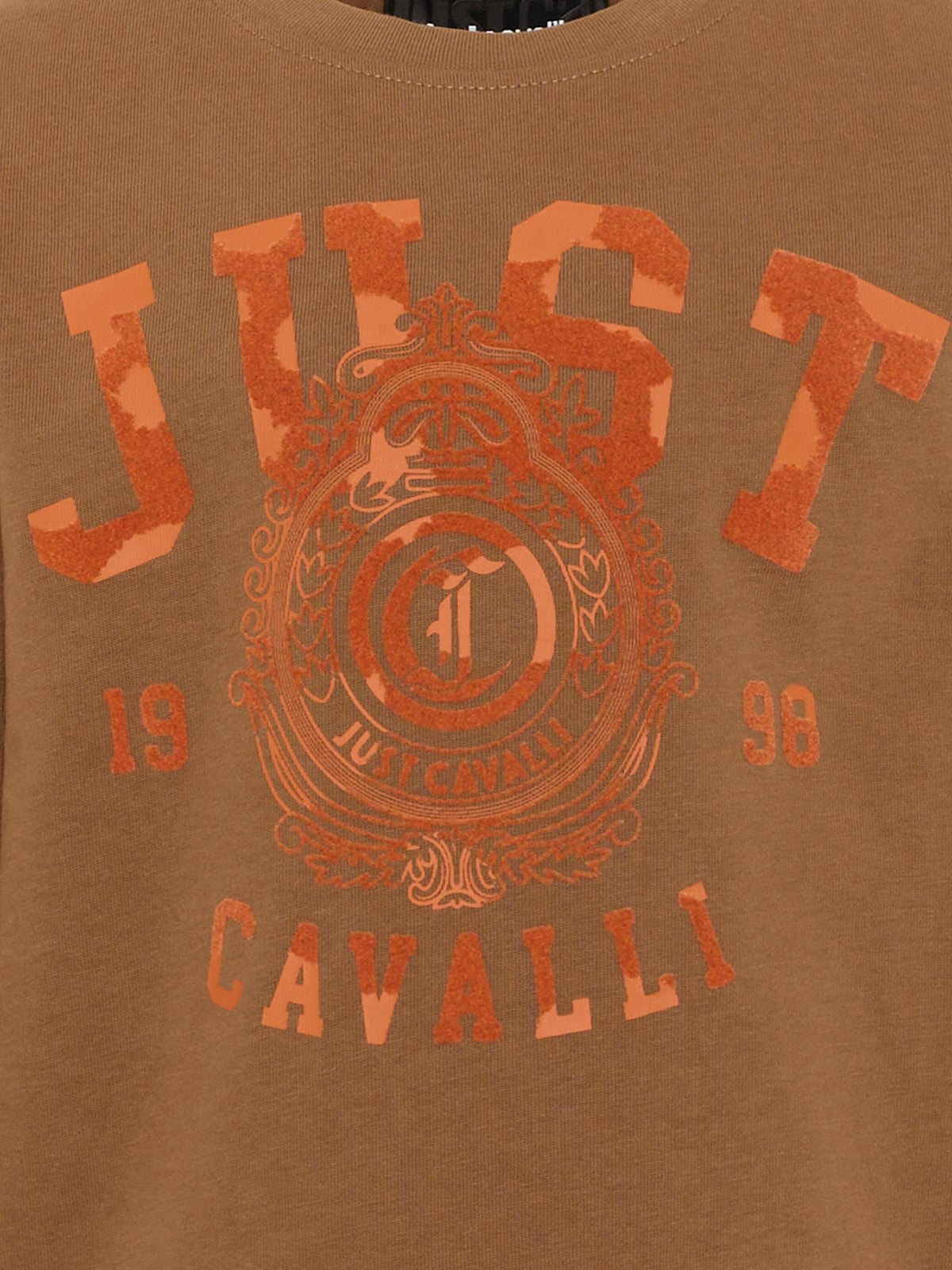 T-shirt a manica lunga marrone per bambino con stampa,Just Cavalli Kids,JBA26033TS BROWN BROWN
