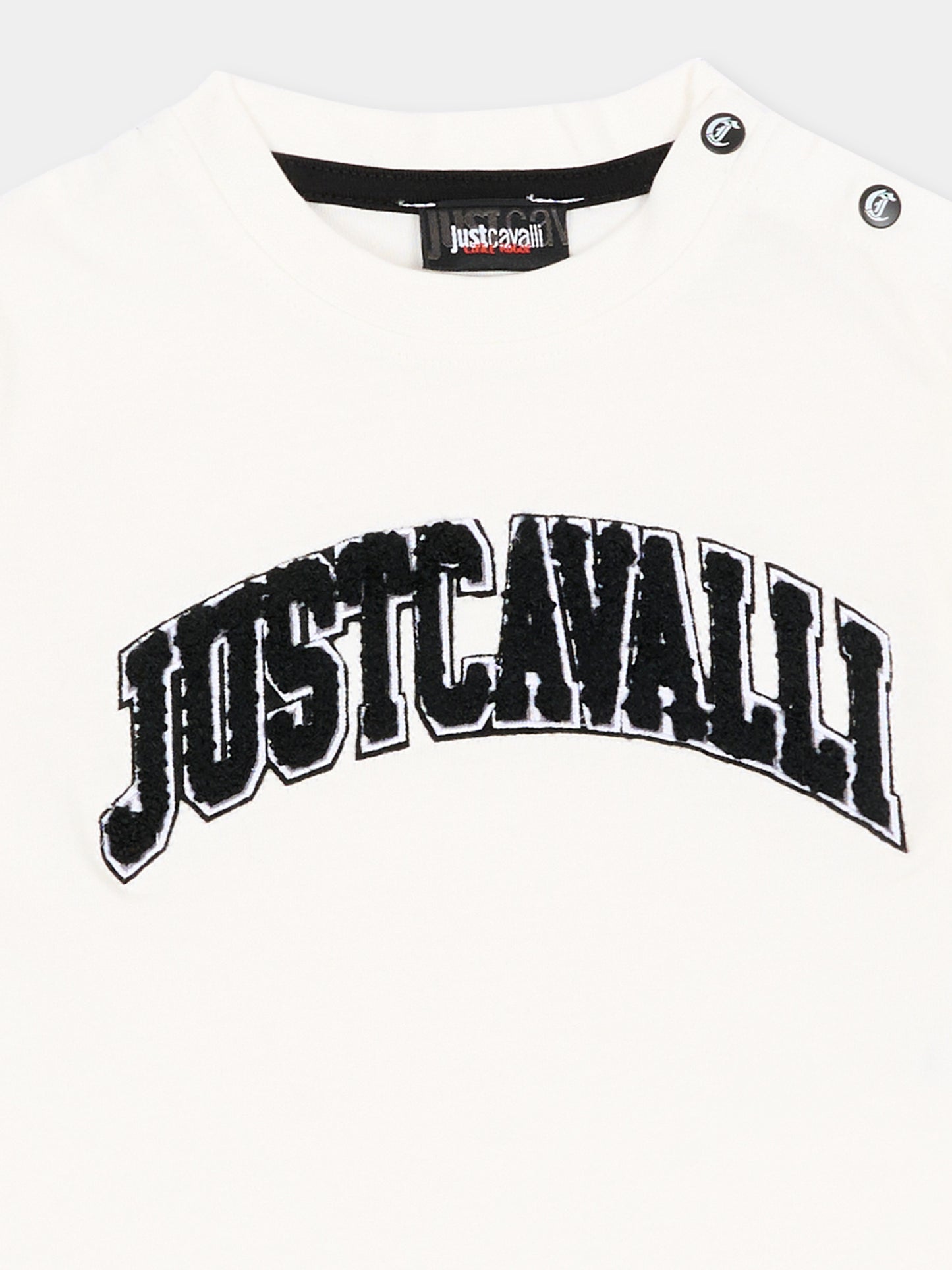 T-shirt avorio per neonato con logo,Just Cavalli Kids,JIA26053TS MARSHMAL. MARSHMALLOW