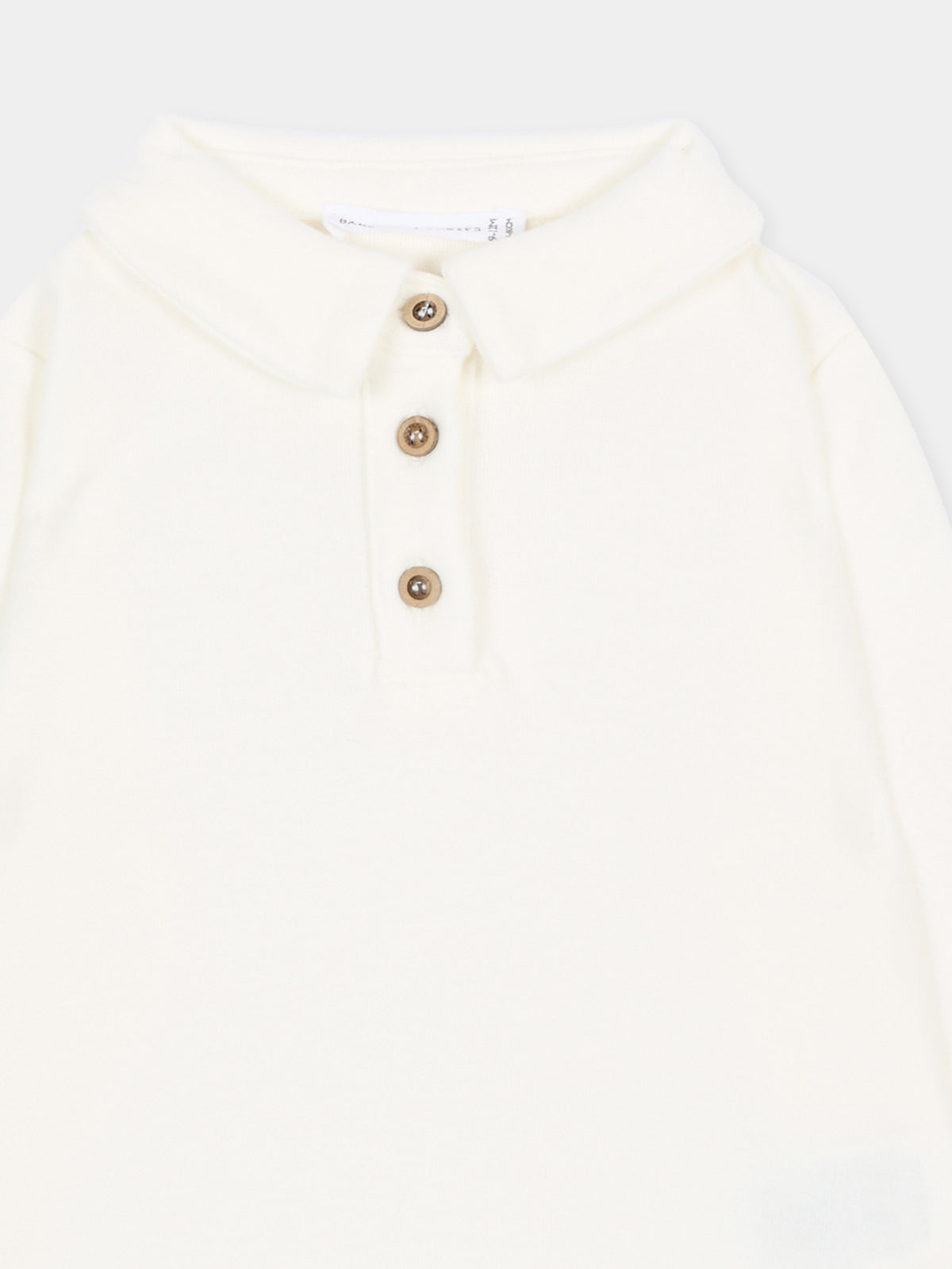 Polo a manica lunga avorio per neonato,Bamboom,1240TE00087 NATURAL WHITE