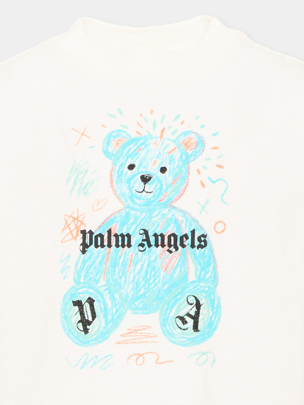 T-shirt bianca per bambino con teddy bear,Palm Angels,F6PAJBTH103 412