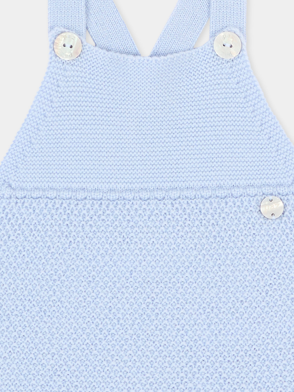 Salopette azzurra per neonato in maglia,Paz Rodríguez,022 113917 20 H56
