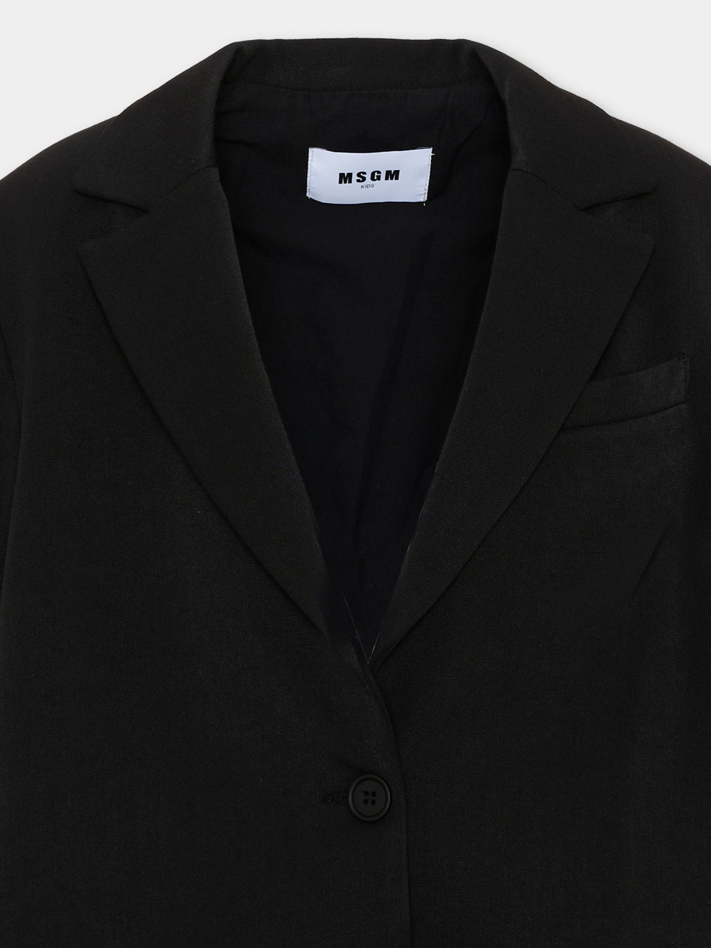 Giacca nera per bambina con logo,Msgm Kids,F6MSJGJK100 110
