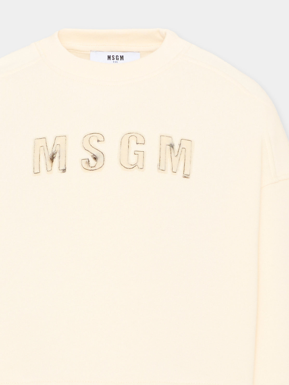 Felpa girocollo avorio per bambina,Msgm Kids,F6MSJGSW068 013