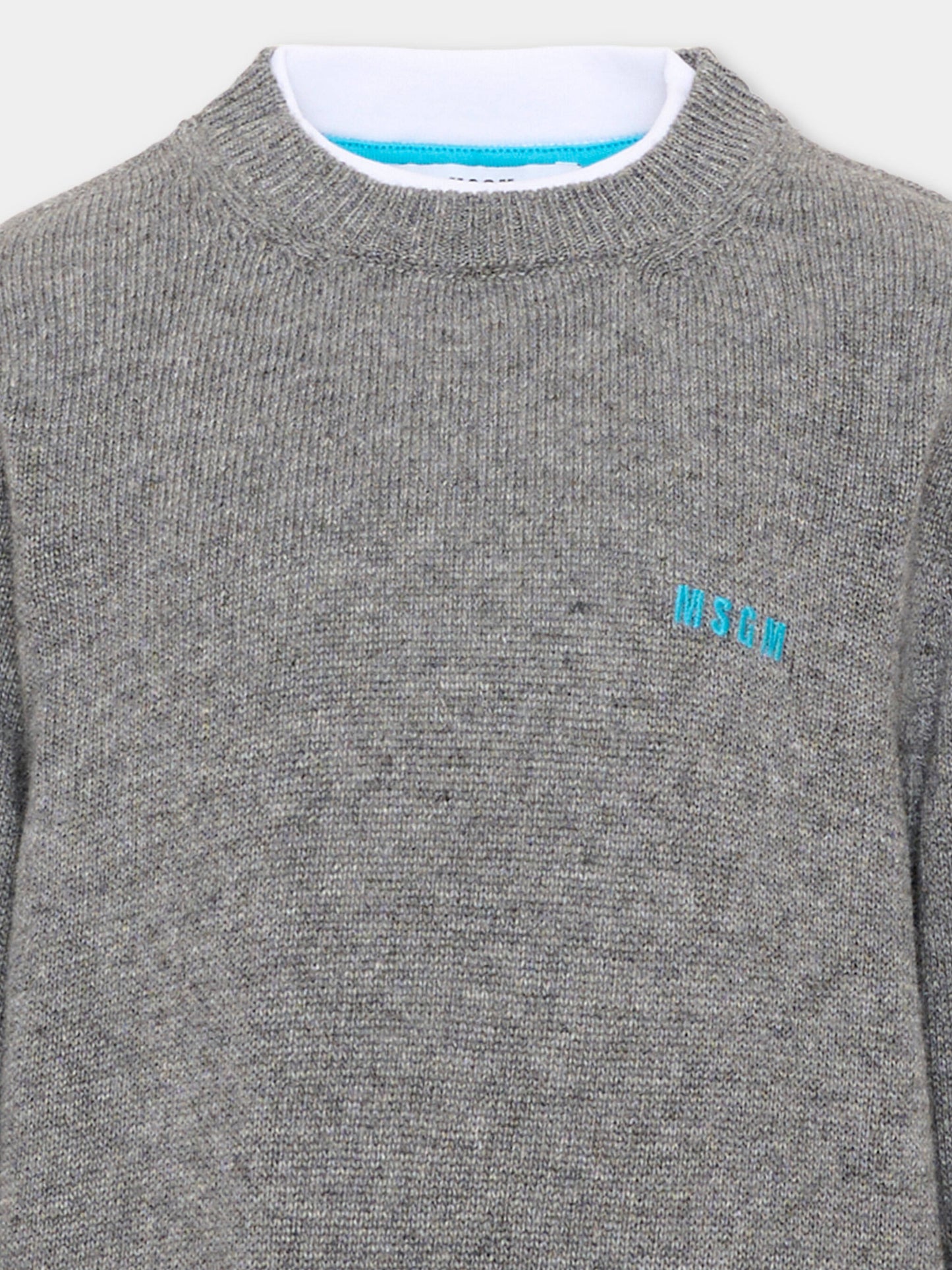 Maglione grigio per bambino con scritta