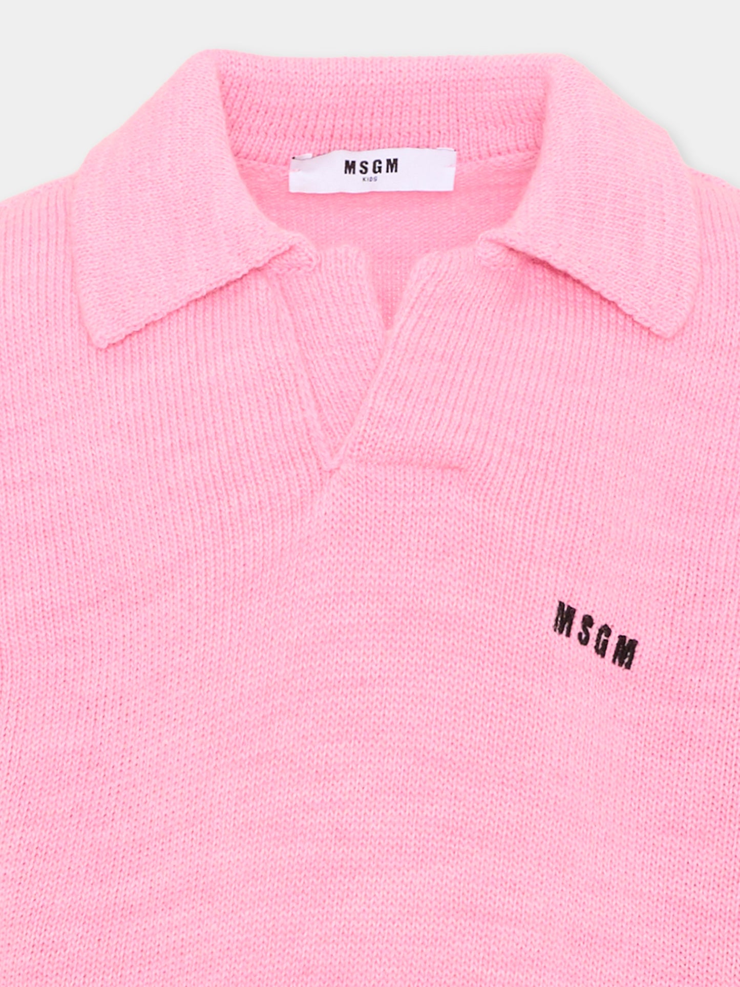 Maglione rosa per bambina con logo,Msgm Kids,F6MSJUJP326 MS090