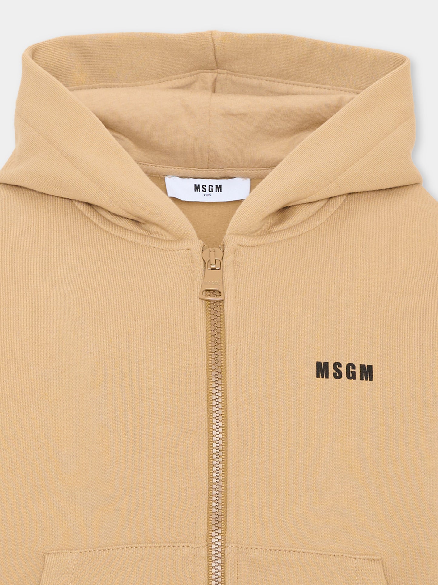Felpa beige per bambini con logo,Msgm Kids,F6MSJUZH035 MS030