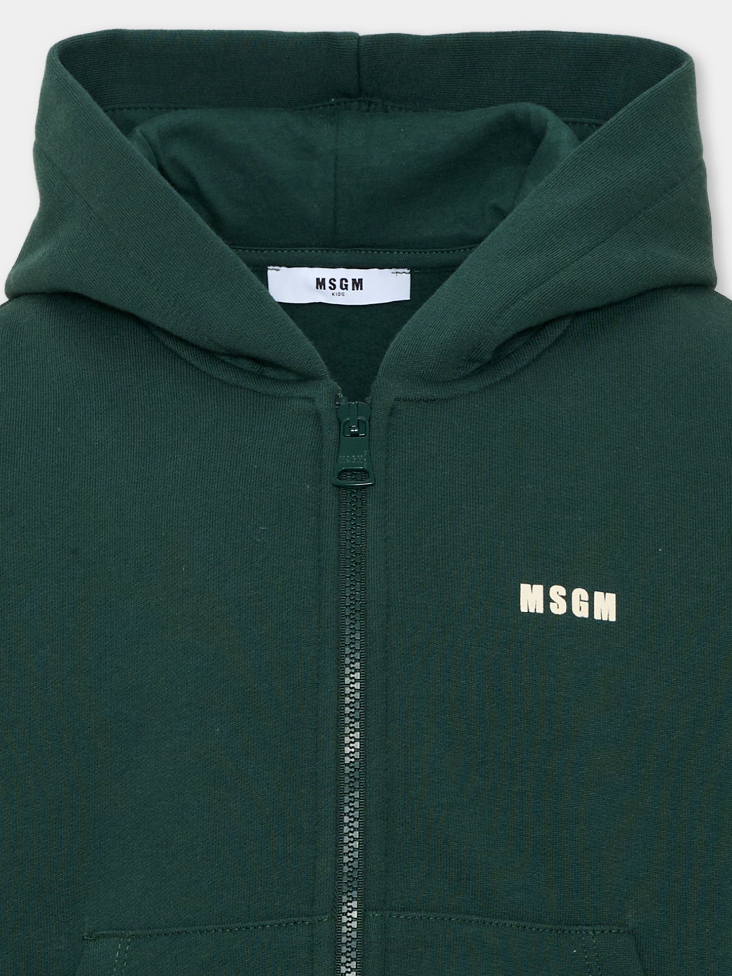 Felpa verde per bambini con logo,Msgm Kids,F6MSJUZH035 MS095