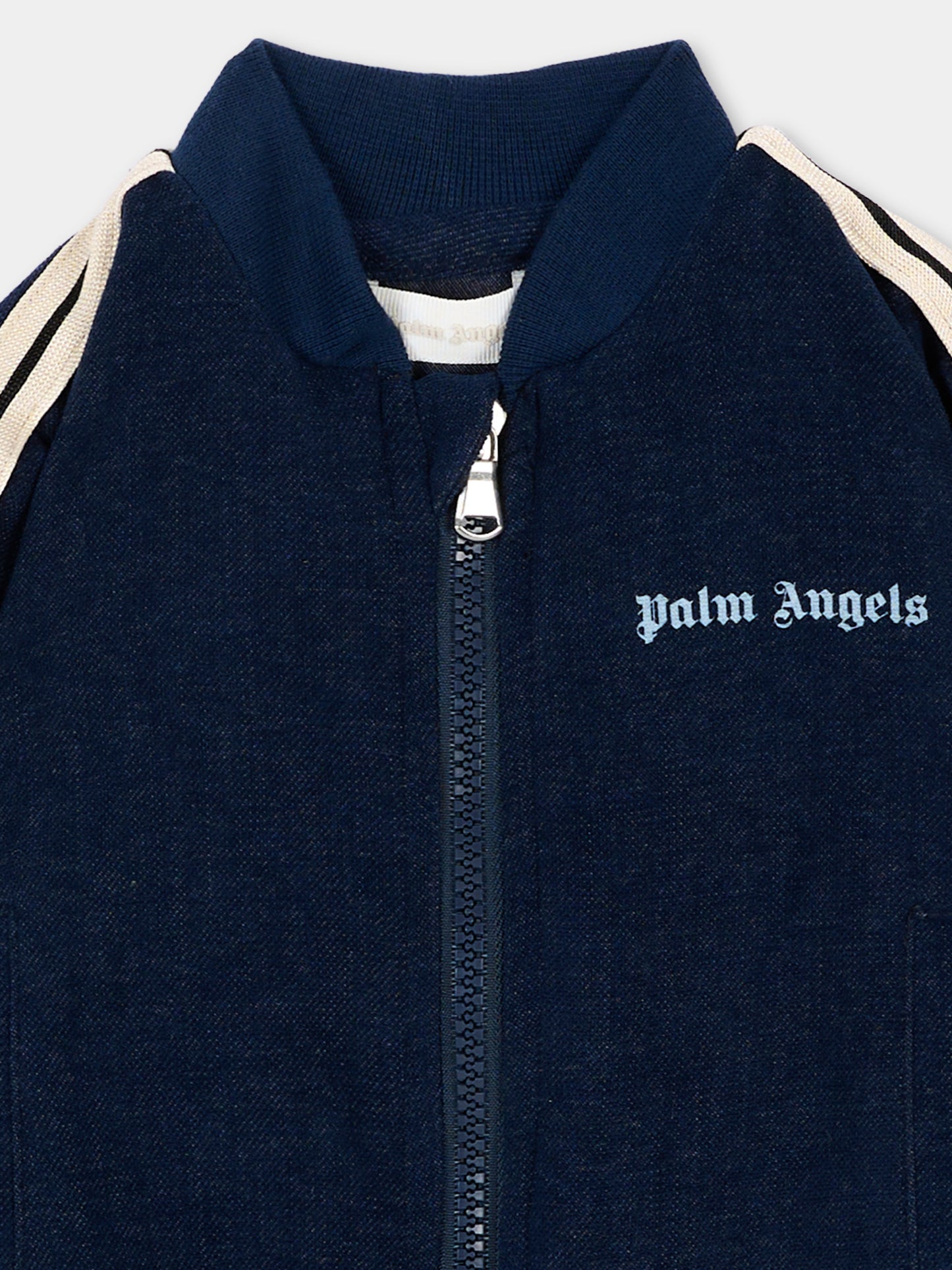 Felpa blu per neonato con logo,Palm Angels,F6PANBJK211 126