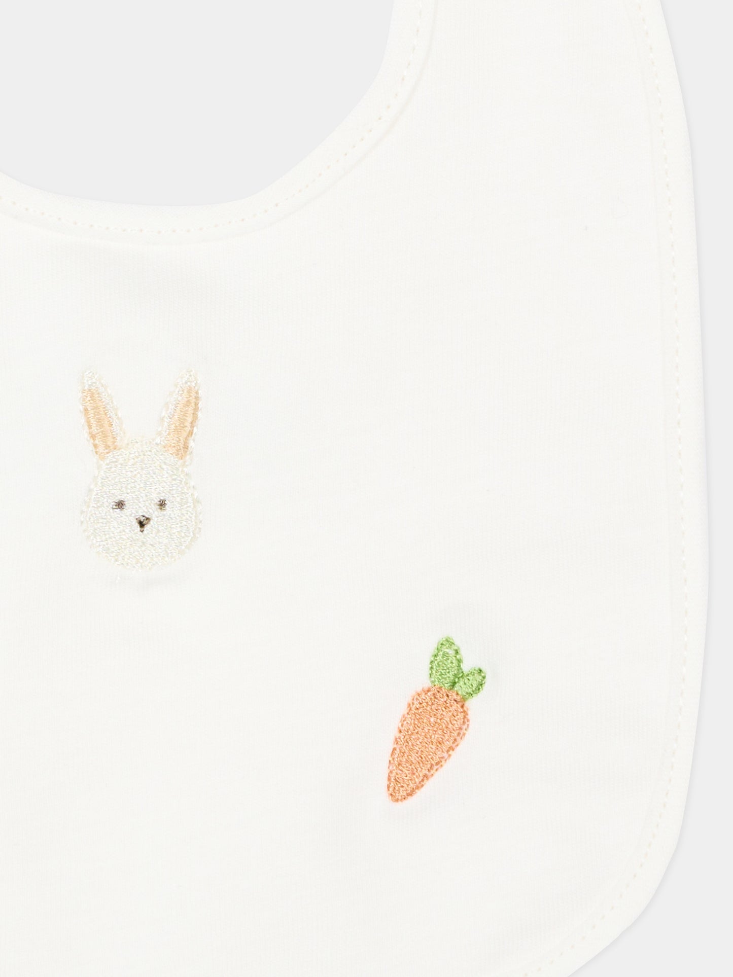 Bavaglino avorio per neonati con ricami,Le Boo Beebè,CBB023 T351 20