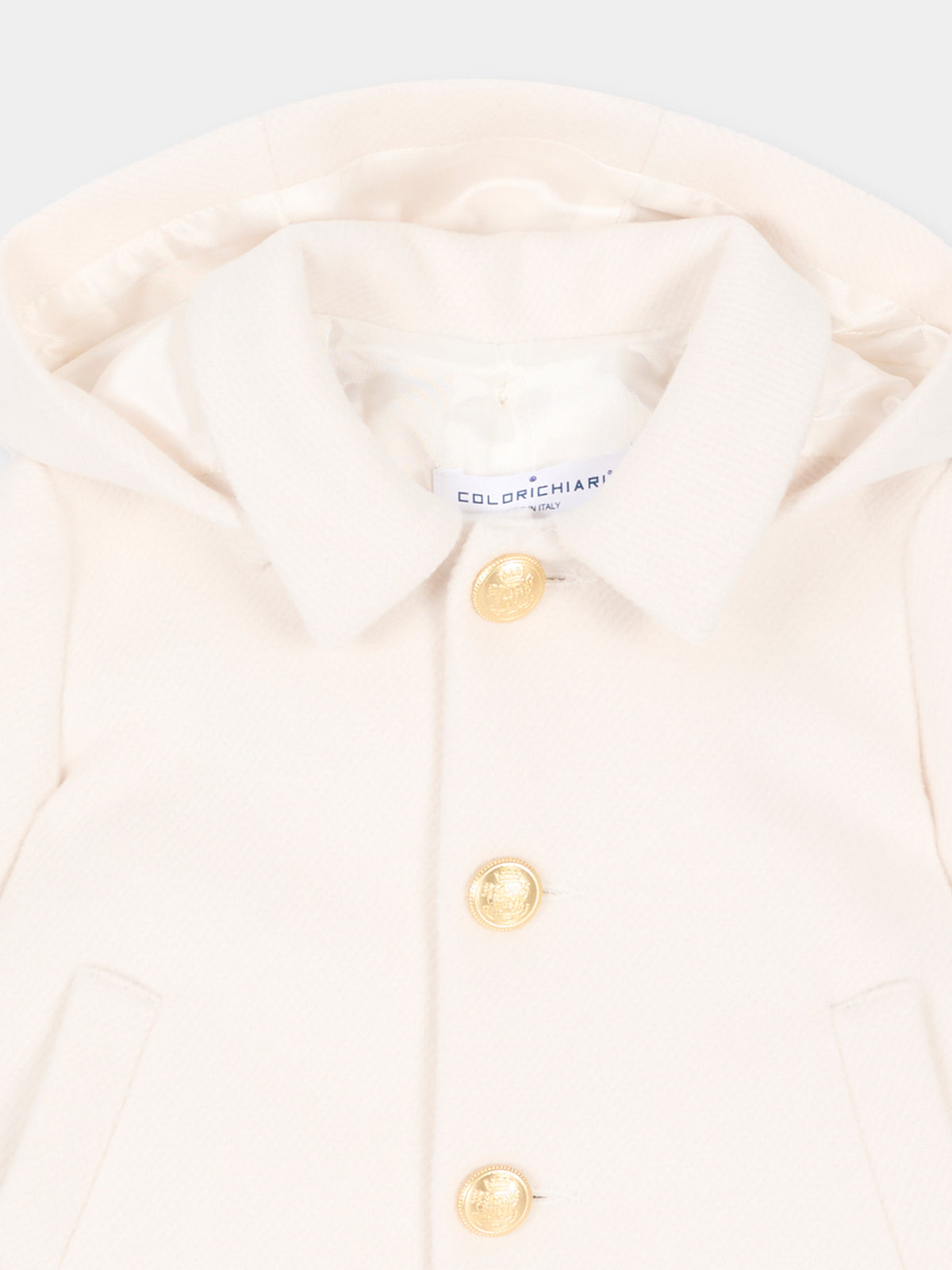 Cappotto avorio per neonati con cappuccio,Colorichiari,MN118826 3030S 20
