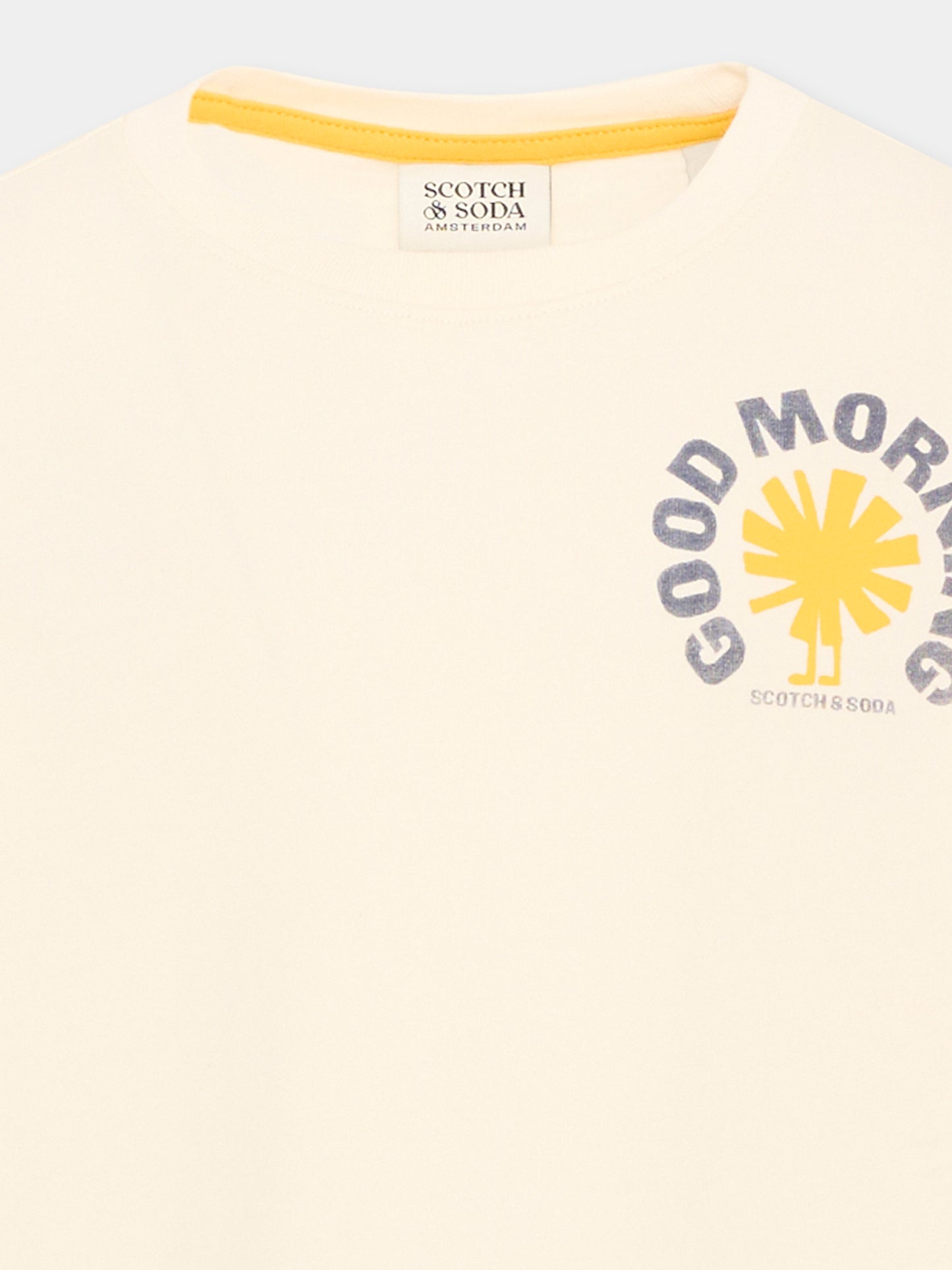 T-shirt avorio per bambini con stampa,Scotch&soda,184440 100