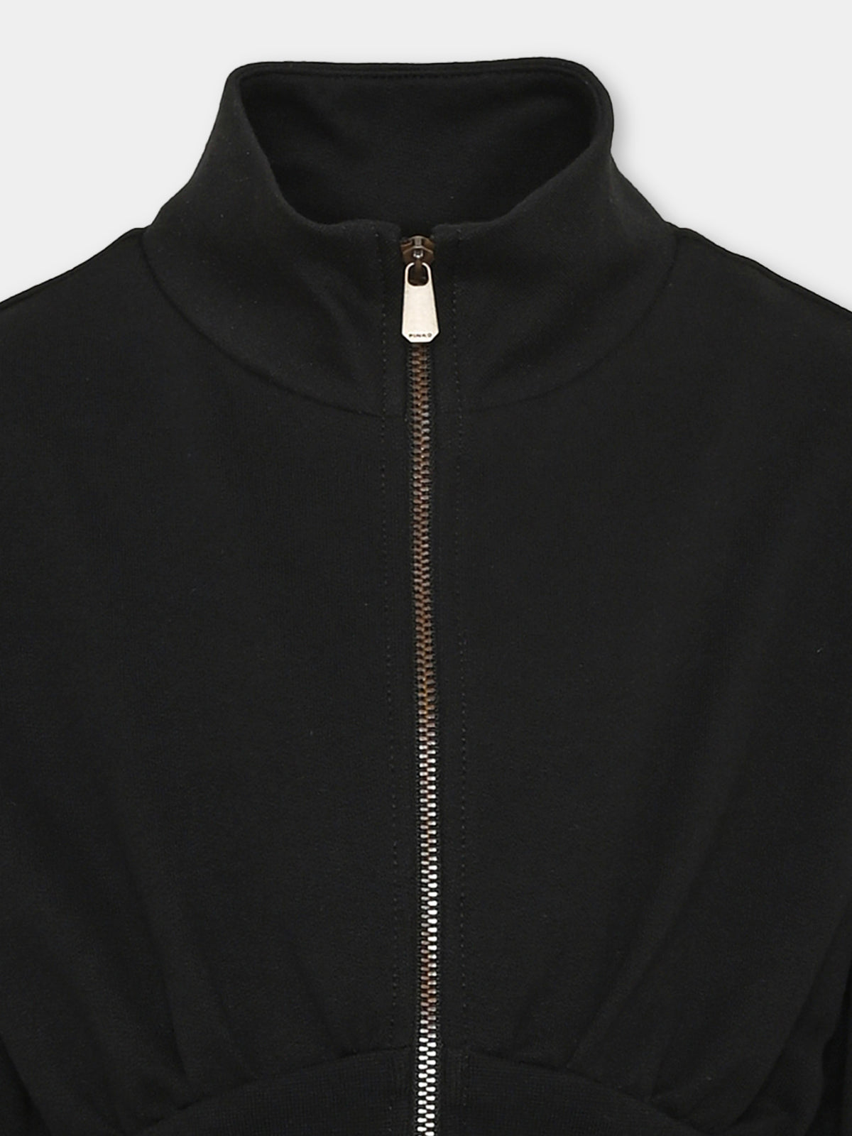 Vestito a manica lunga nero con logo per bambina,Pinko,KFAB083 C FE018 0915