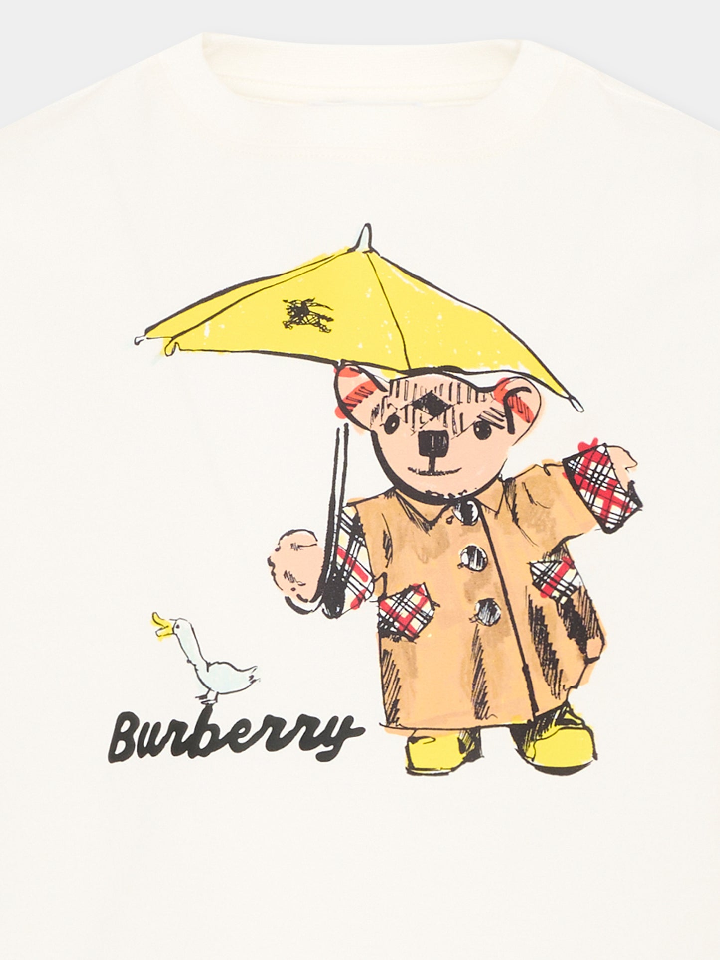 T-shirt avorio per bambina con Thomas Bear,Burberry Kids,8131953 A2014
