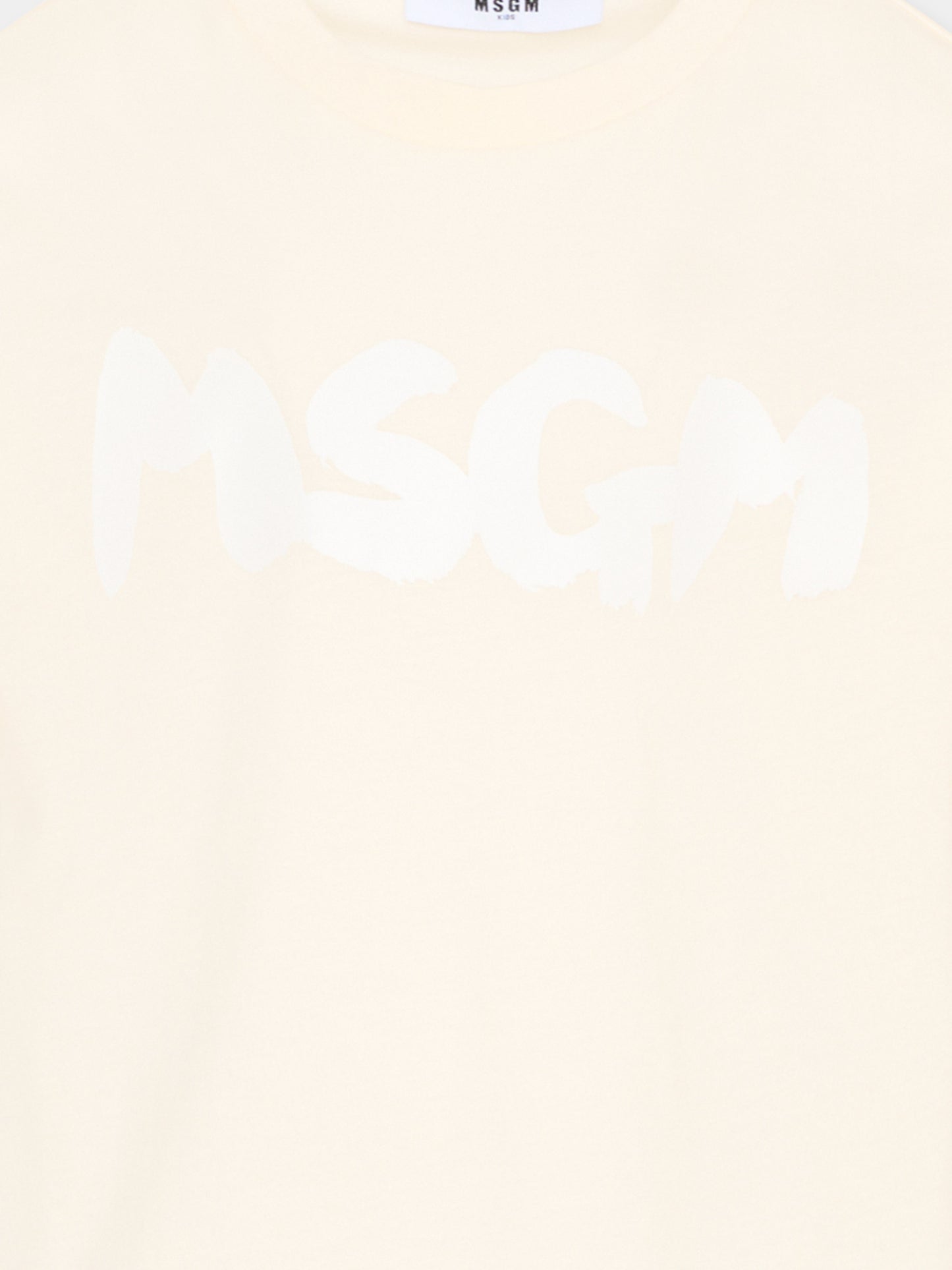 T-shirt avorio per bambini con logo,Msgm Kids,F5MSJUTH011 013