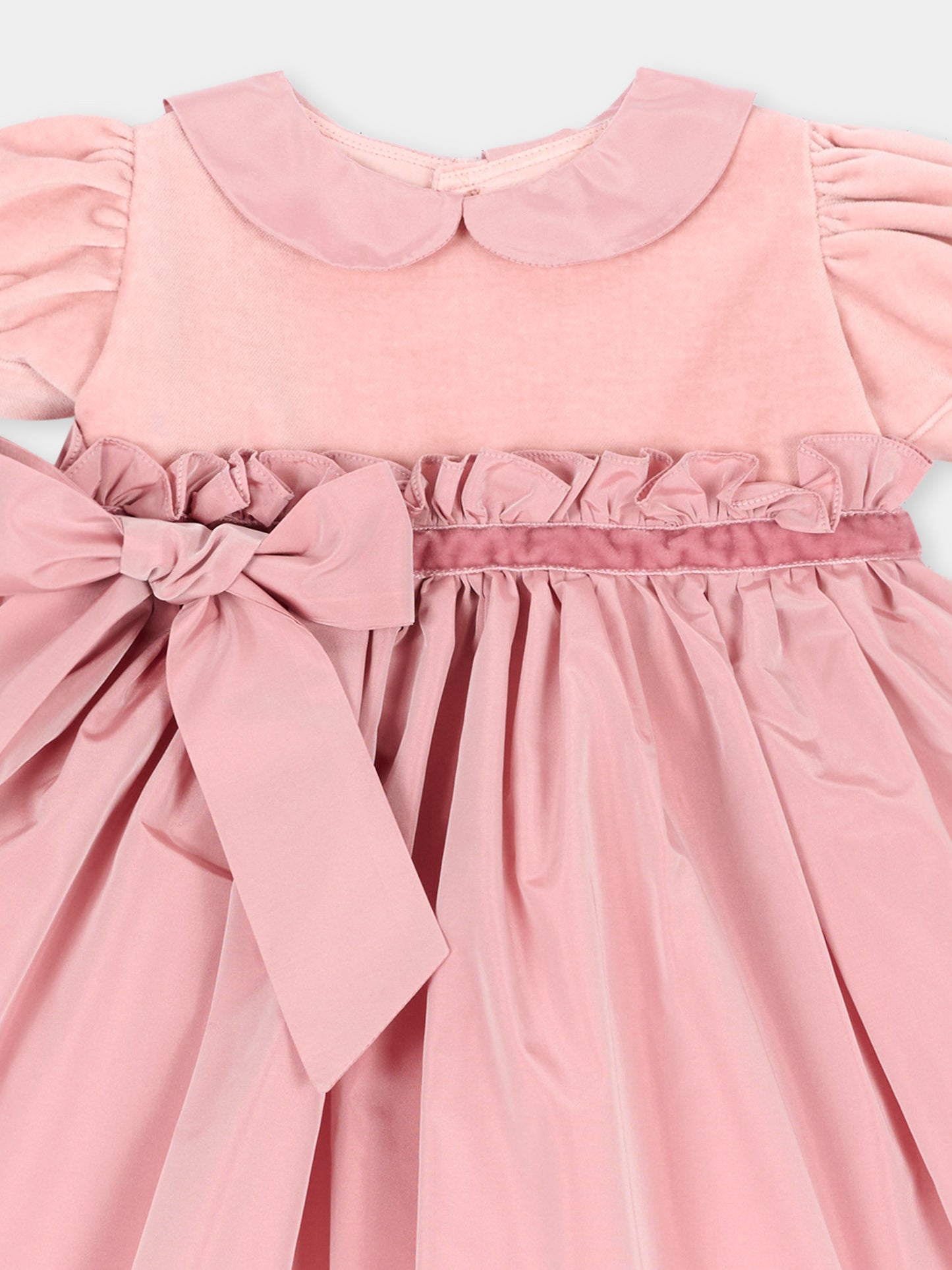 Abito elegante rosa per neonata con fiocco,Mariella Ferrari,ABS17MC 070 079