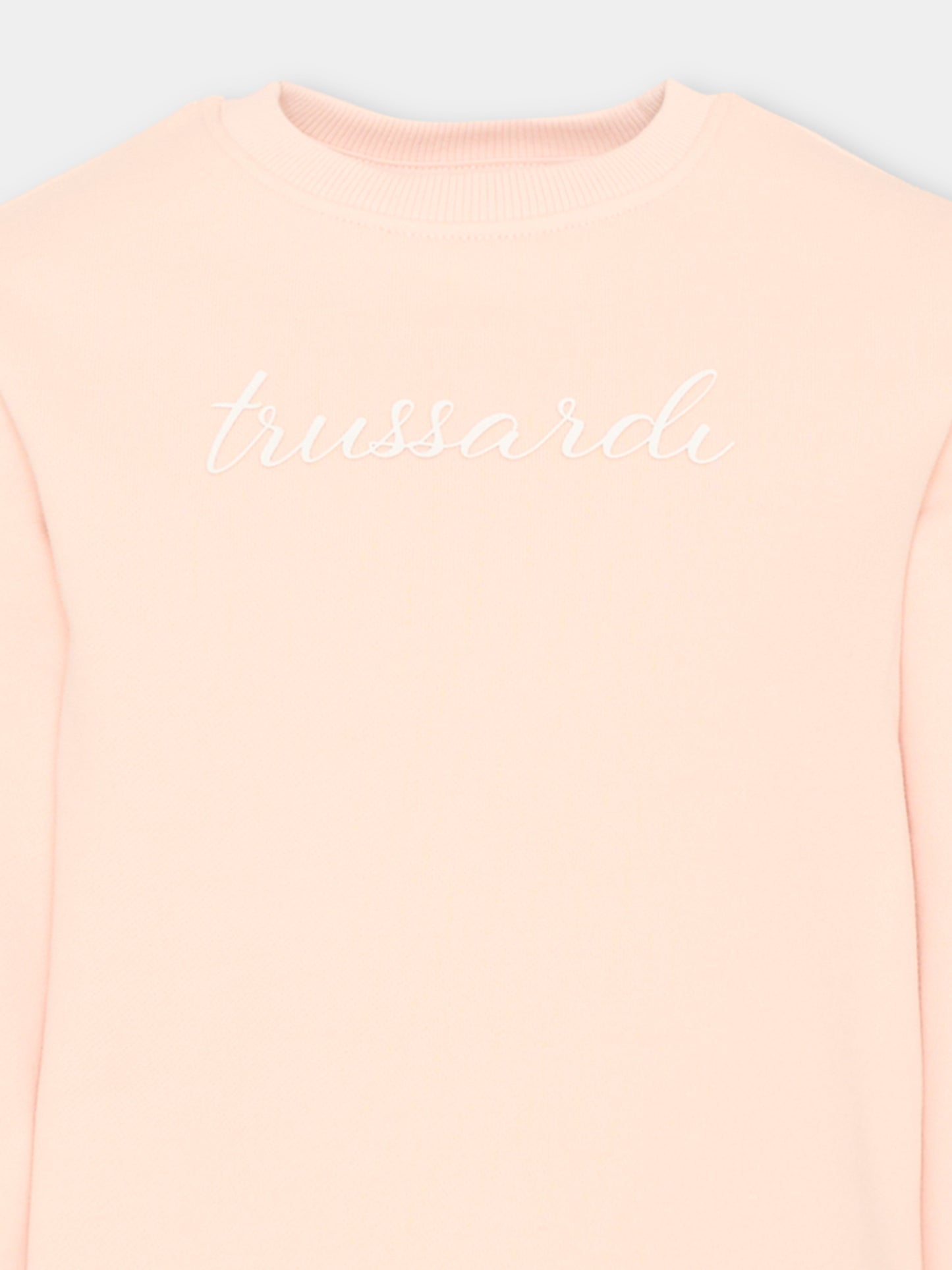 Completo sportivo rosa per bambina con logo,Trussardi Junior,TIA26034CF BLUSH/BL.N BLUSH