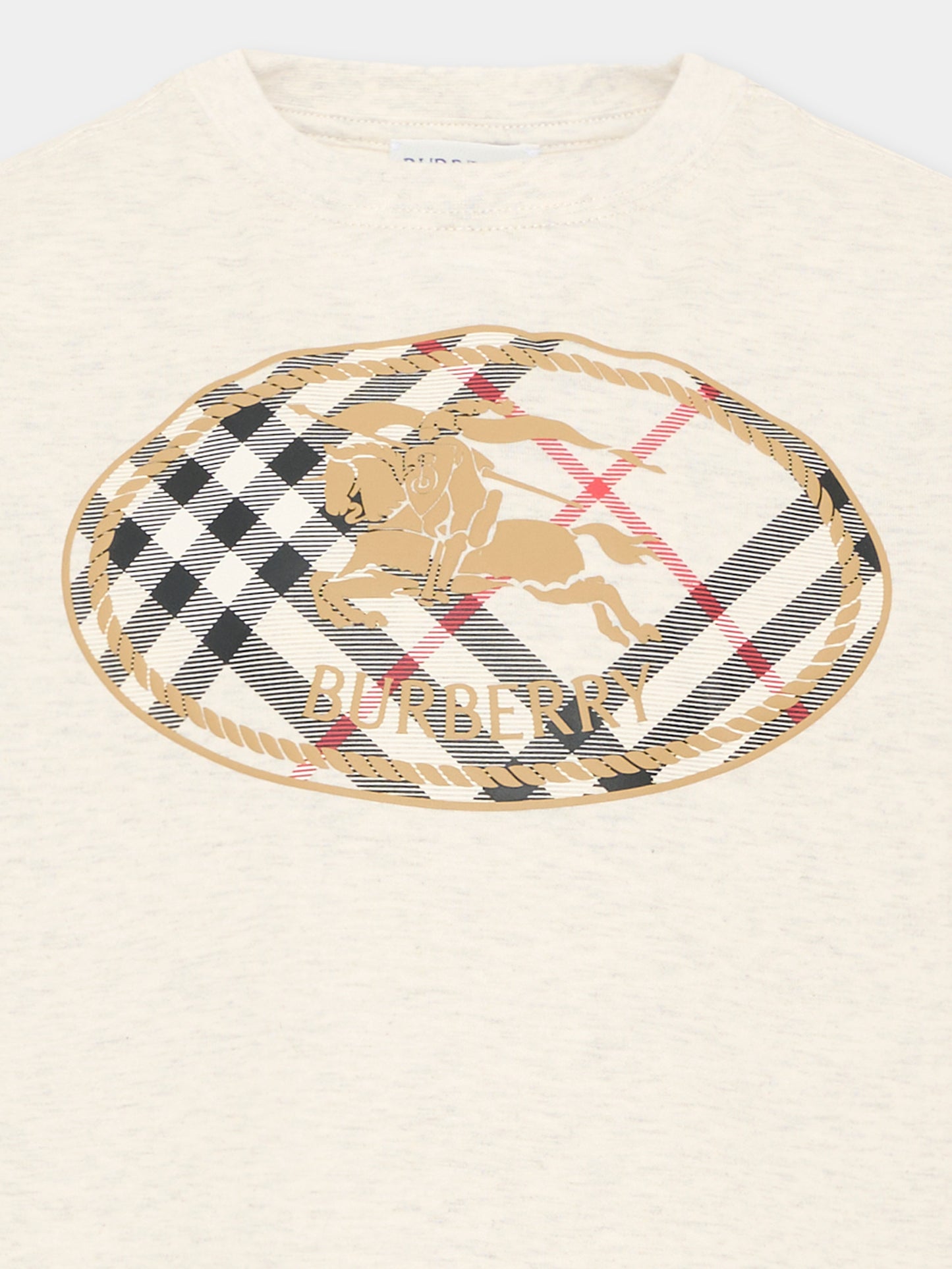 T-shirt beige per bambini con logo,Burberry Kids,8131596 A4807
