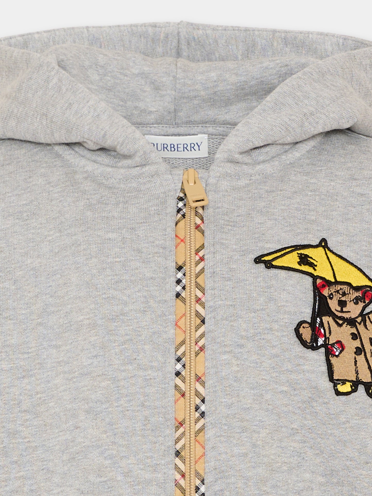 Felpa grigia per bambini con patch,Burberry Kids,8131999 A2142
