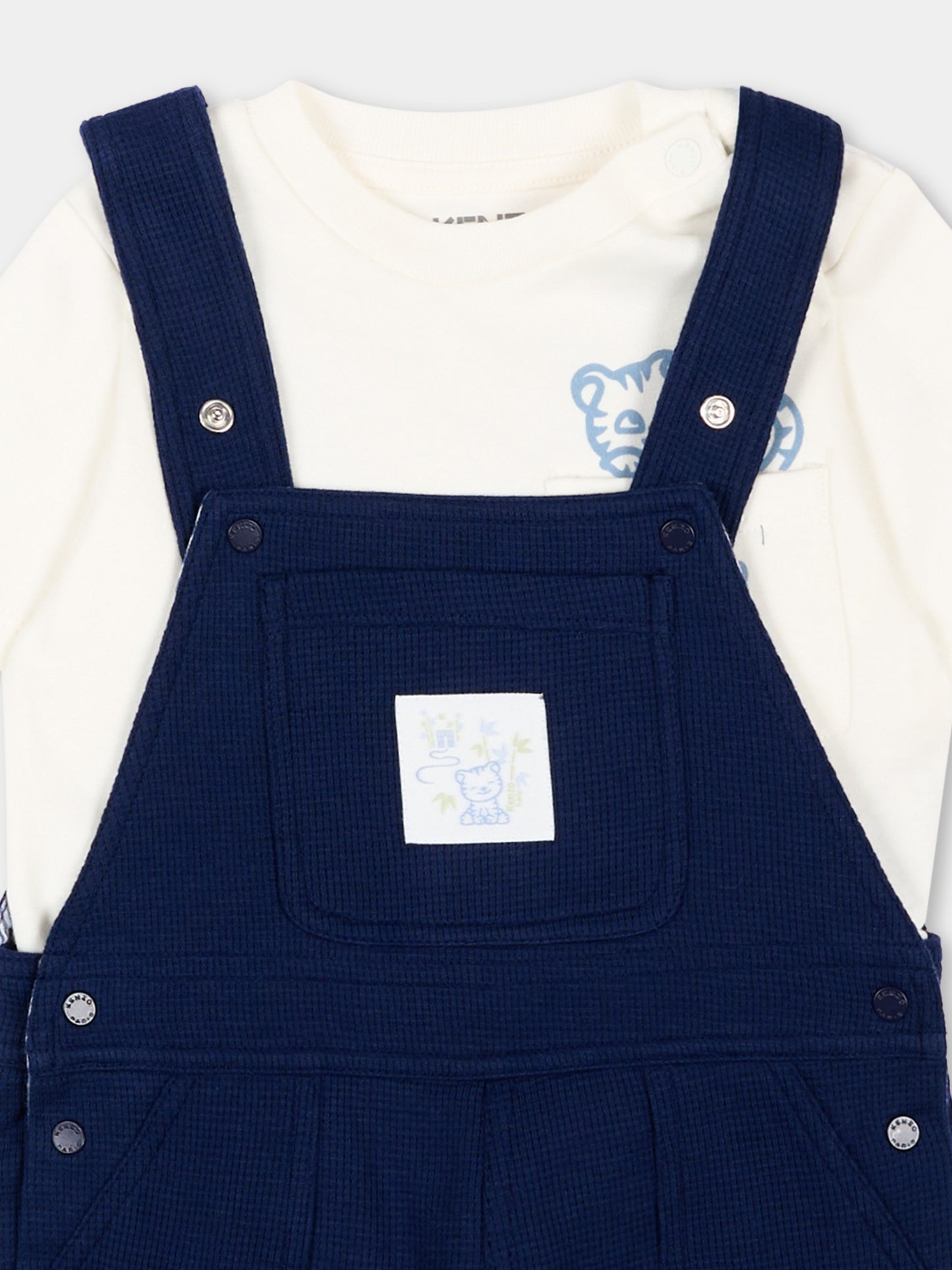 Pagliaccetto blu per neonato con logo,Kenzo Kids,K61596 84N