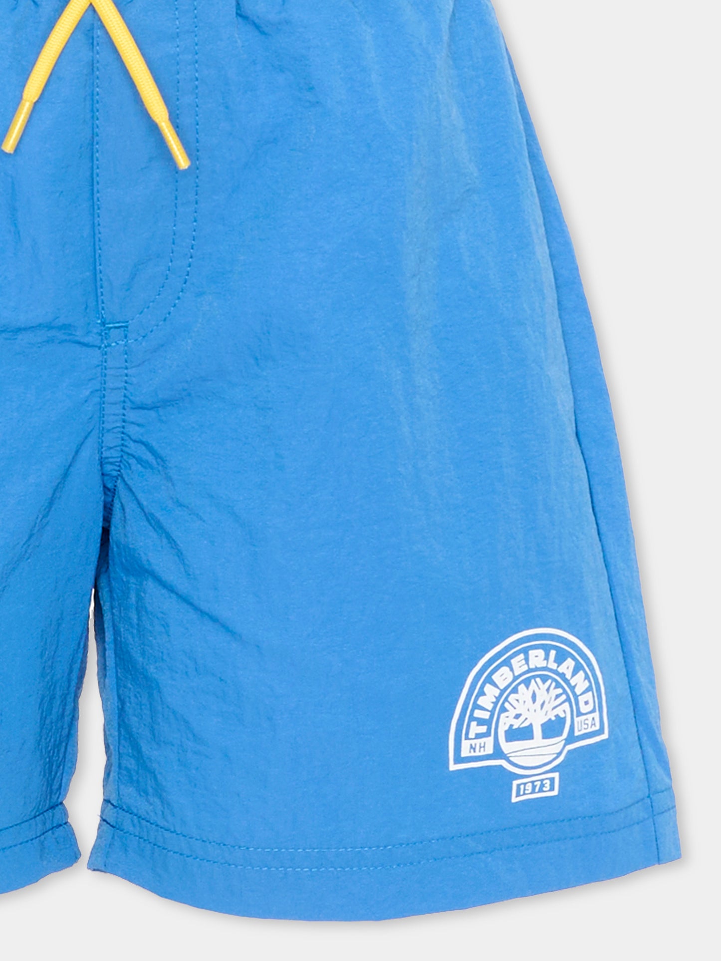 Blue swim trunks for Boy with logo