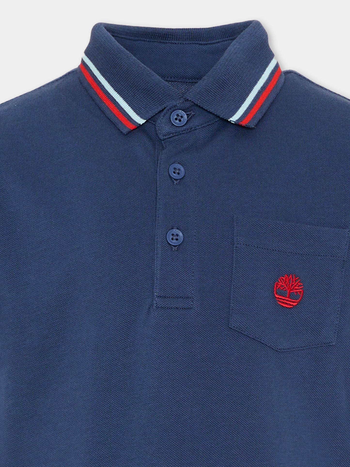 Polo blu per bambino con logo,Timberland,T60847 805