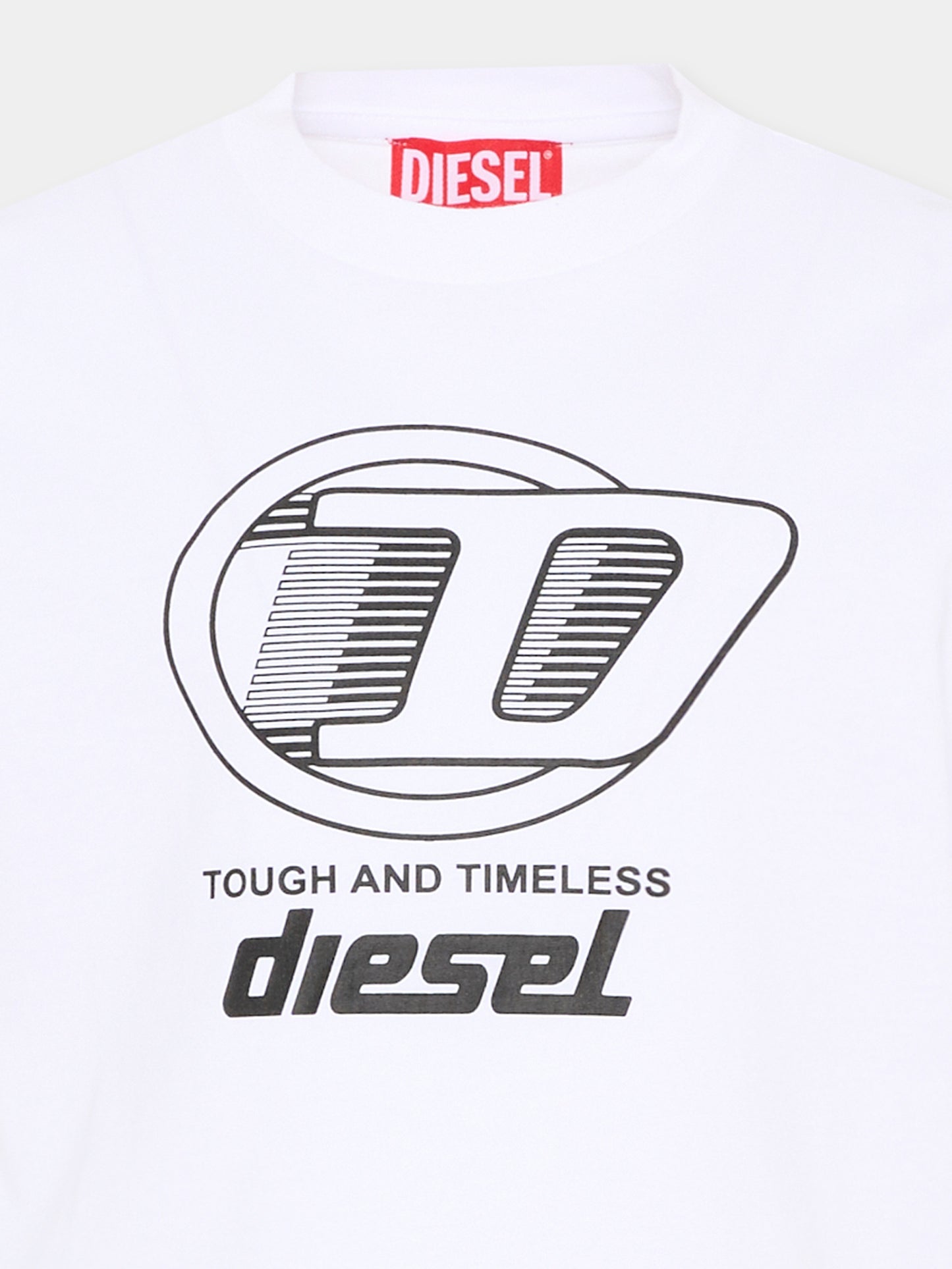 T-Shirt bianca Diesel per bambini con logo,Diesel,J02865 KYA1M K100