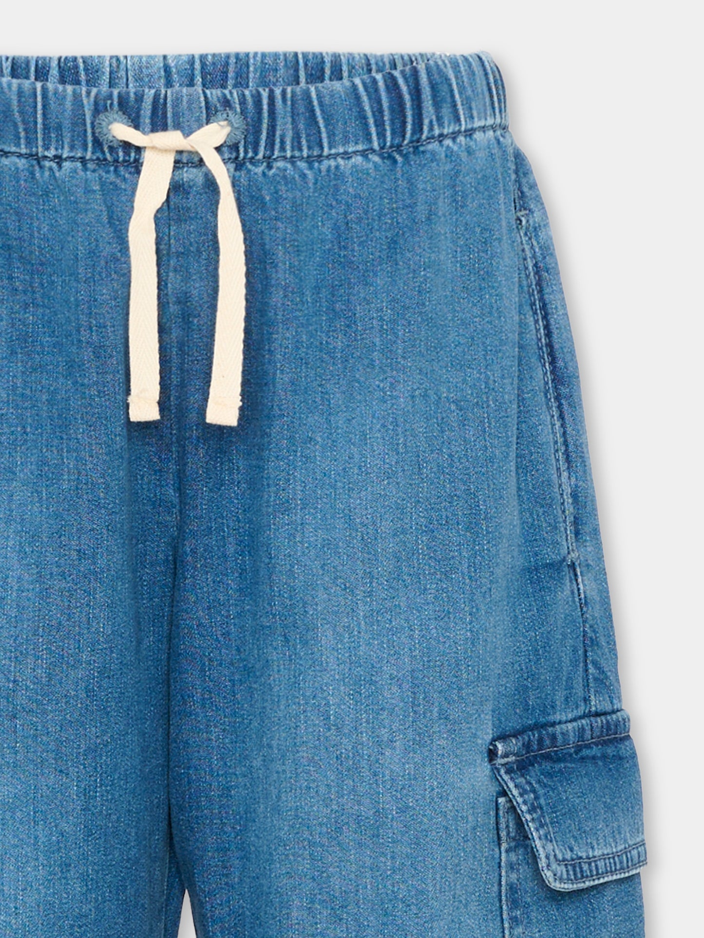 Pantaloni casual celesti per bambino con logo,Palm Angels,PBYB008S26DEN001 050